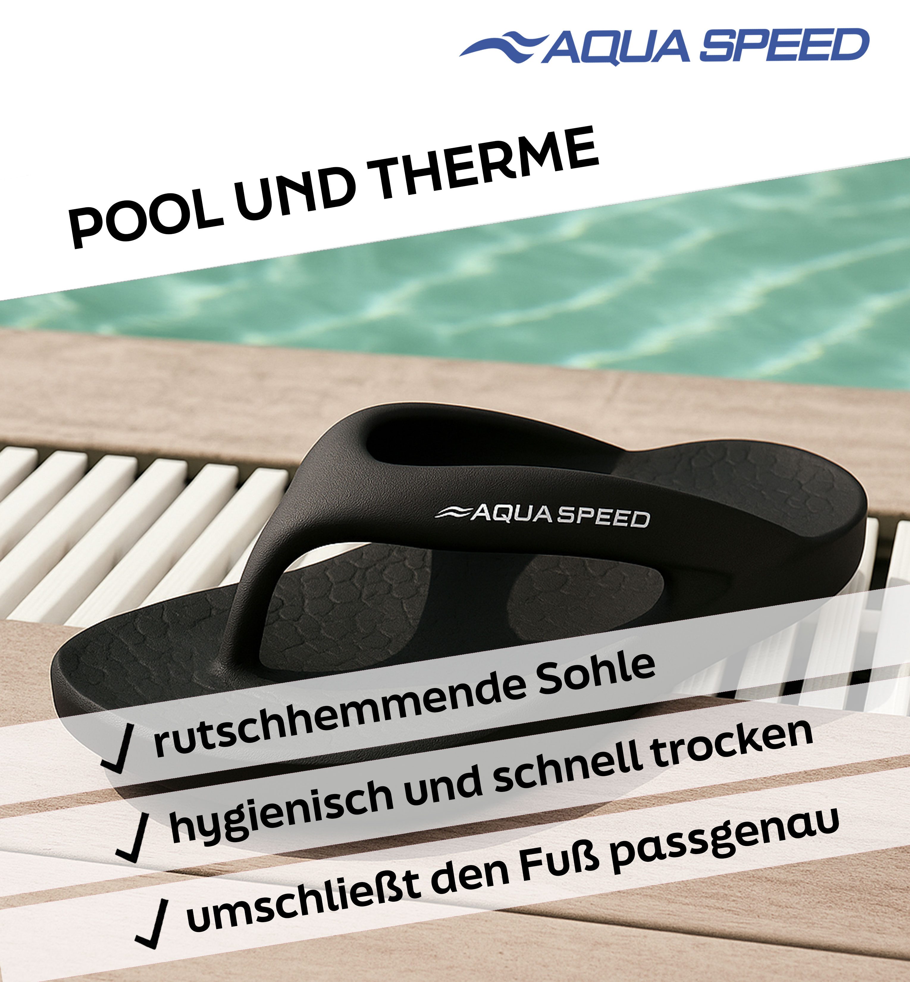 Aqua Speed Malaga Zehentrenner 38 schnelltrocknend, ideal für Urlaub Zehentrenner (Flexibles Fußbett – schnelltrocknend für Strandurlaub & Erholung) Flexibles Design – bequem, schnelltrocknend ideal für Strand