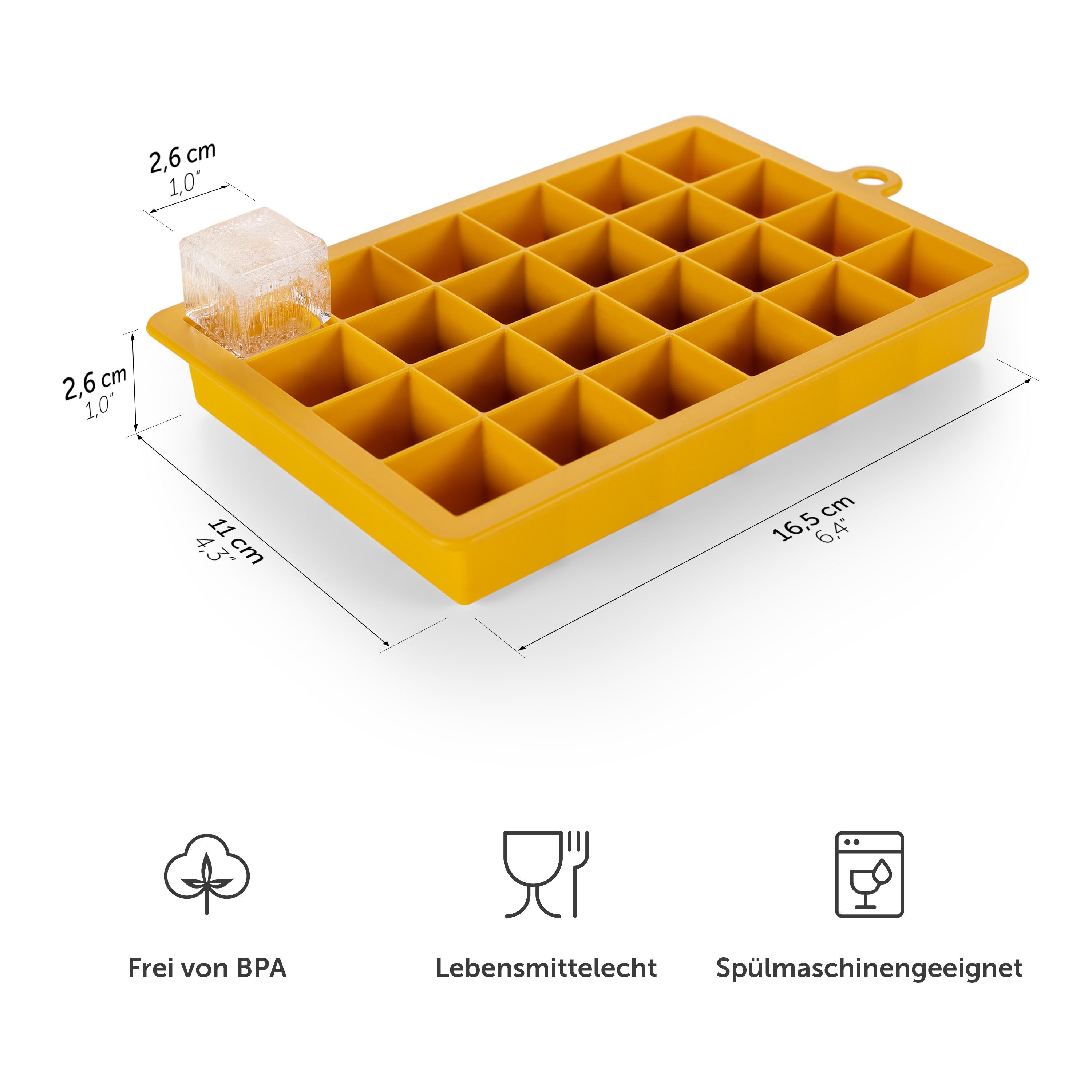 Blumtal Eiswürfelform Silikon - Größe M, 2x24er Pack, BPA frei, Leichtes Herauslösen