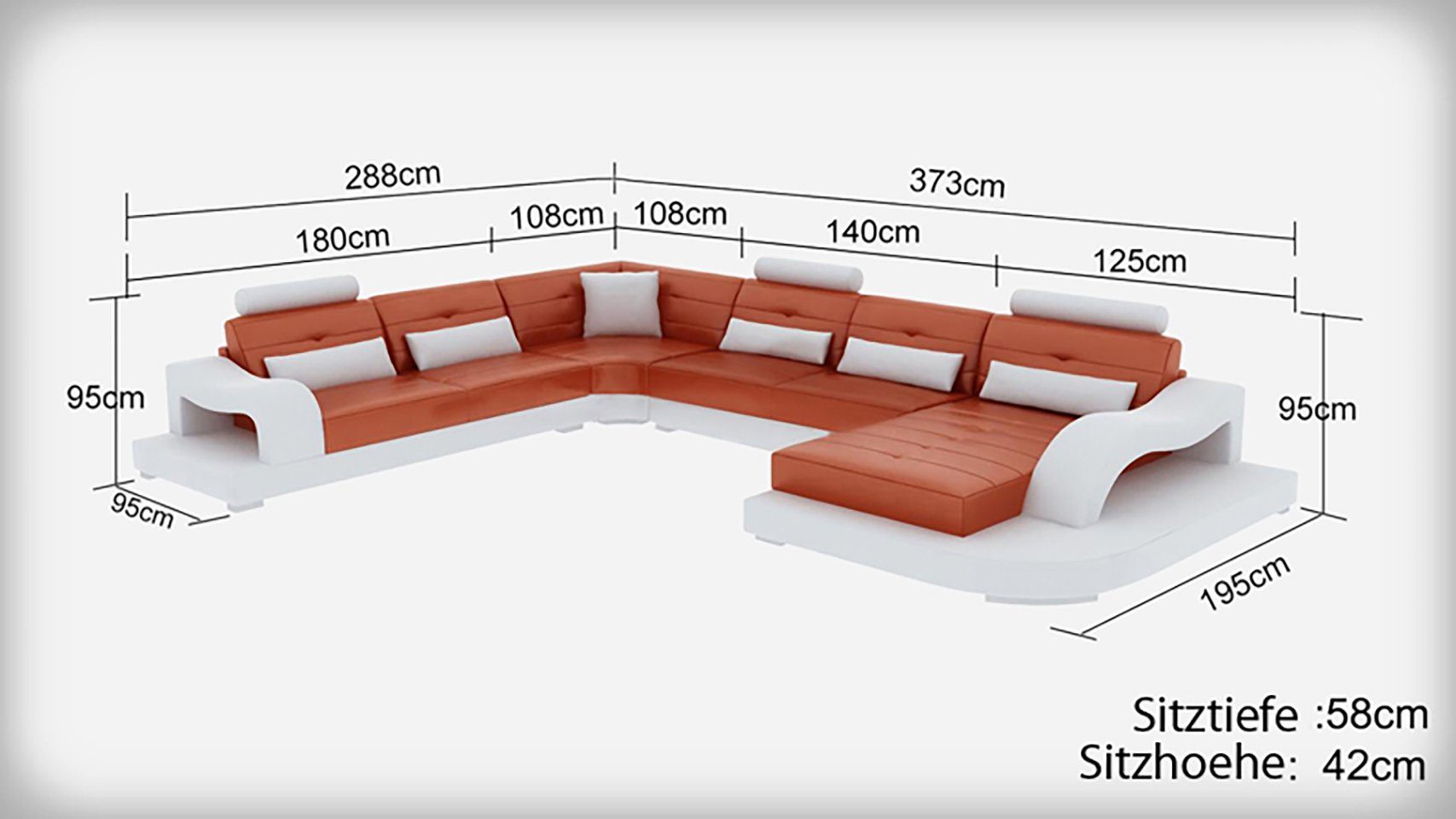 Couch Modern Ecksofa, Design JVmoebel Ledersofa Sofa Wohnlandschaft Ecksofa Eck