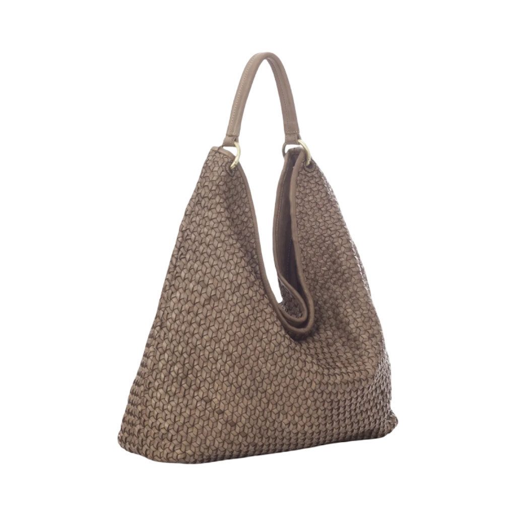 BZNA Schultertasche Sanja Designer Damen Handtasche Schulztertasche, Geflochtenes Leder