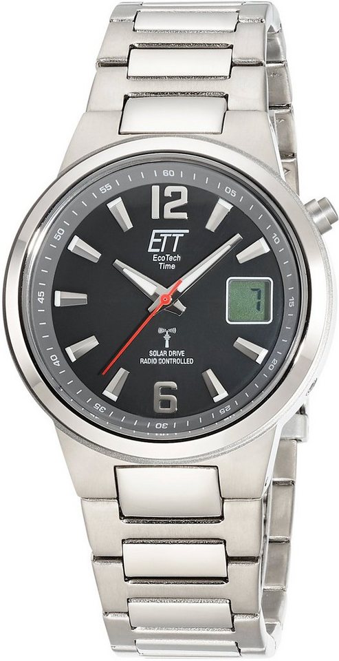 ETT Funkuhr Everest, EGT-11465-51M, Solar, Titangehäuse, grau  titanbeschichtet, Ø ca. 41 mm