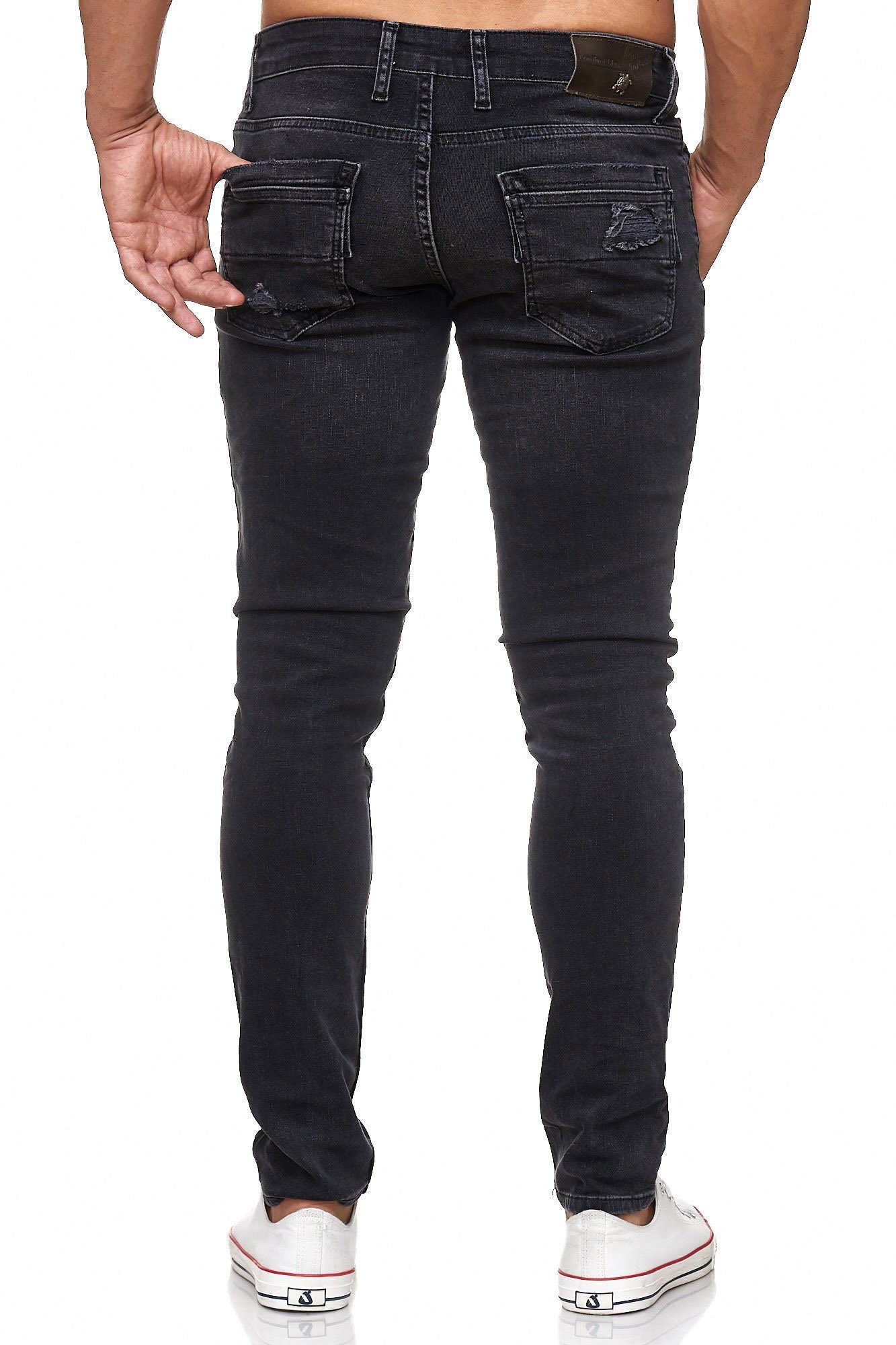 Tazzio Slim-fit-Jeans 17502 im schwarz Destroyed-Look