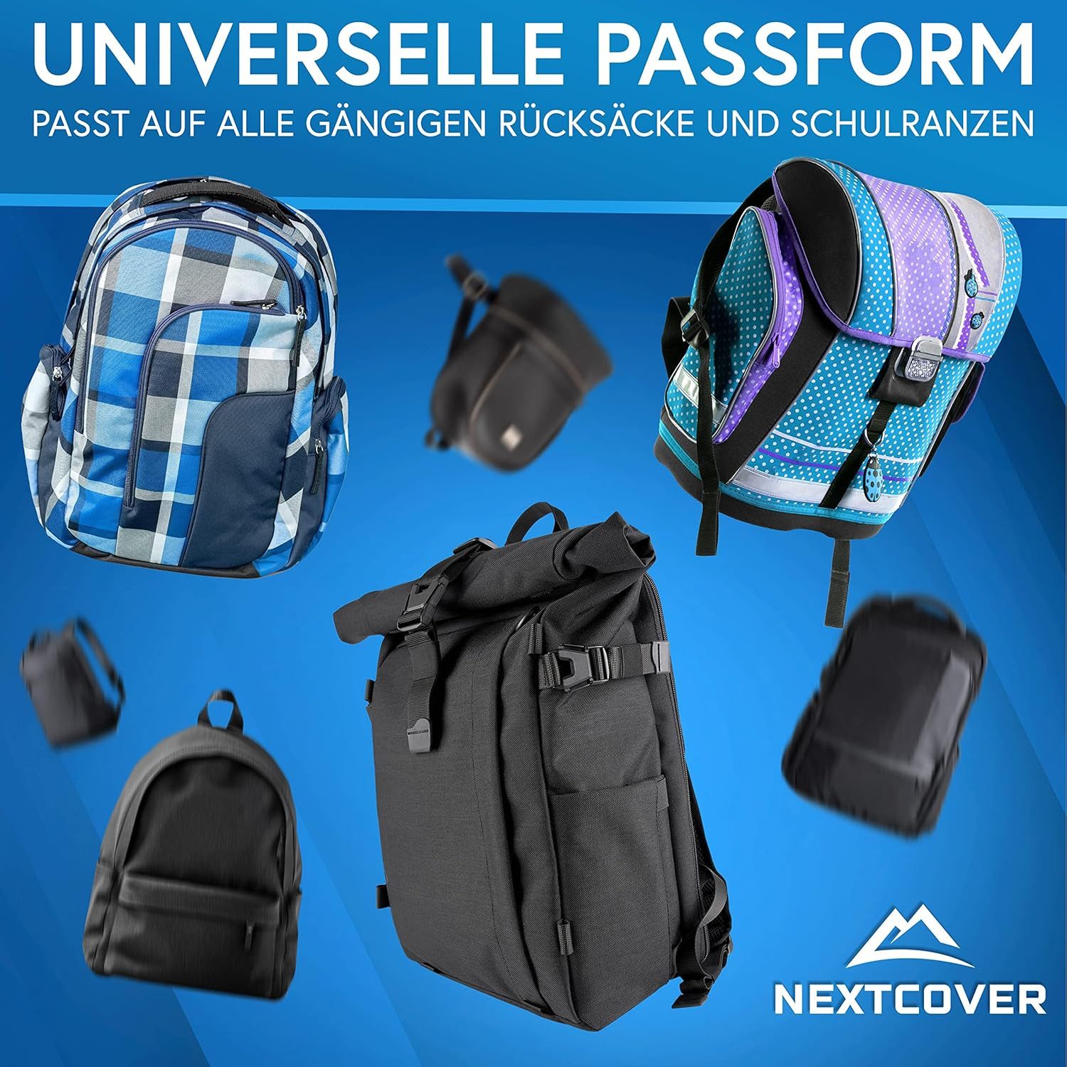 Nextcover Backpack Rain Cover Nextcover® Universal Rain Cover for Backpacks & School Bags