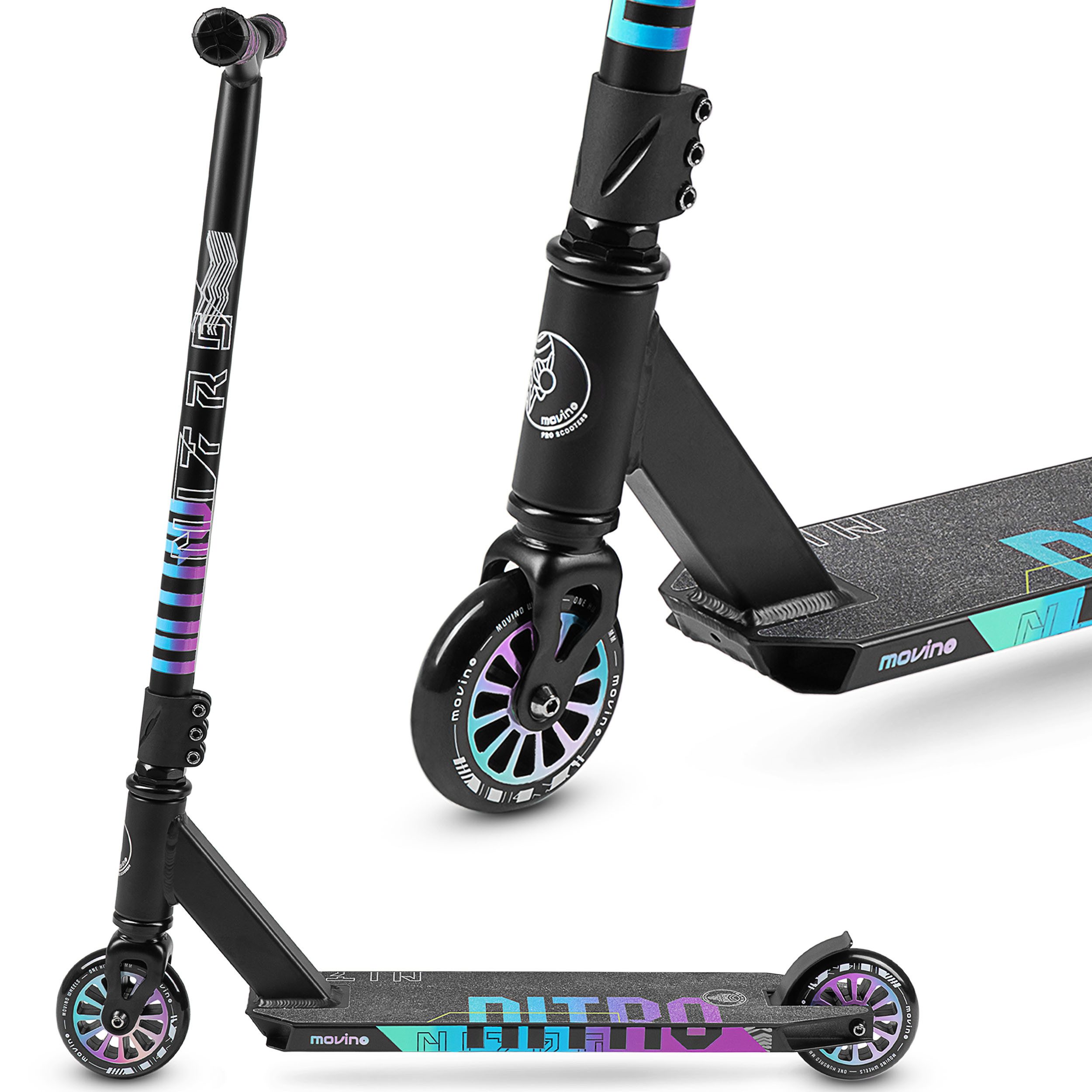 Movino Stuntscooter Kinder Stunt Scooter MOVINO NITRO Skatepark leicht 3,2kg ABEC-9