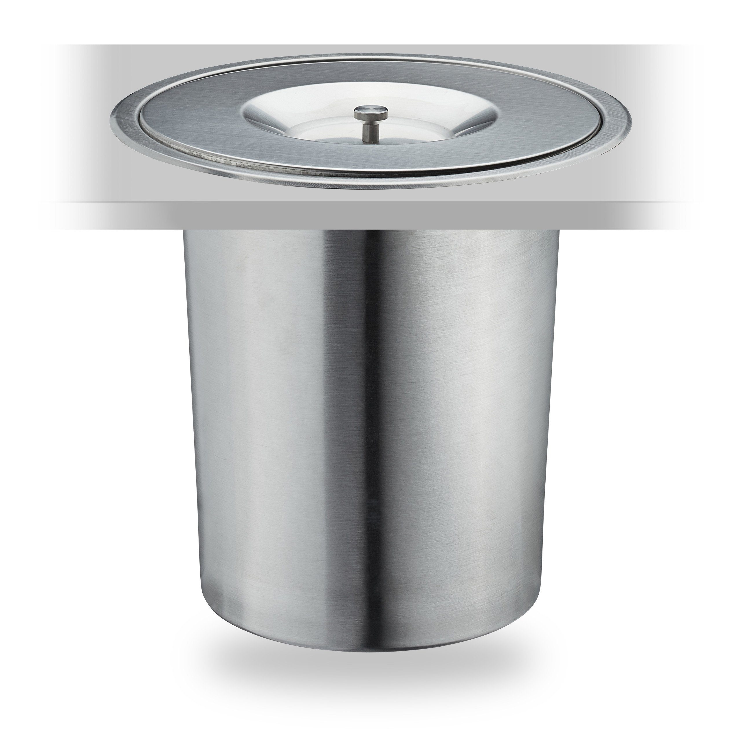 relaxdays Einbaumülleimer Mülleimer für Arbeitsplatte Edelstahl 8l