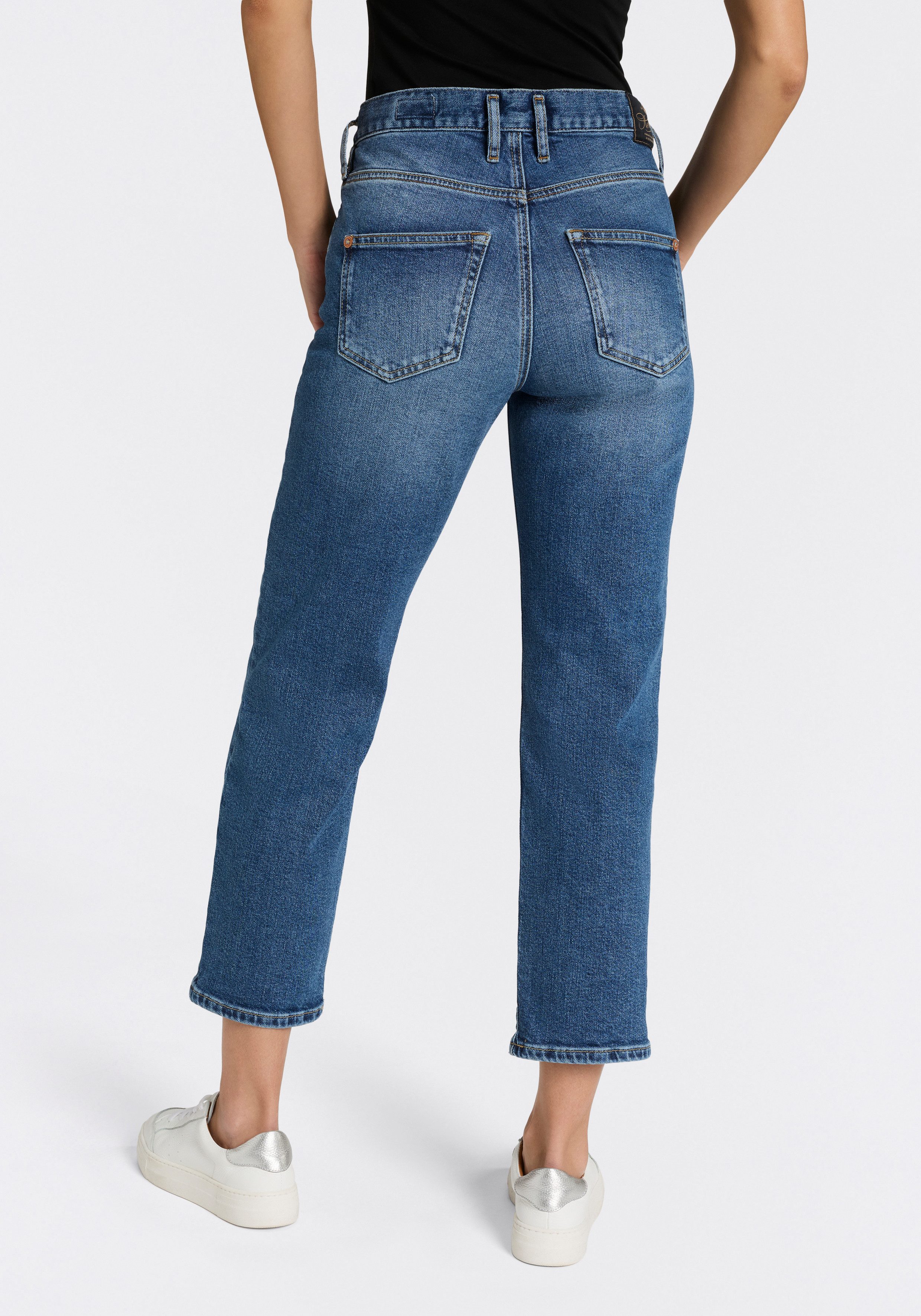 Herrlicher 5-Pocket-Jeans Breezy Cropped Denim Straight Fit