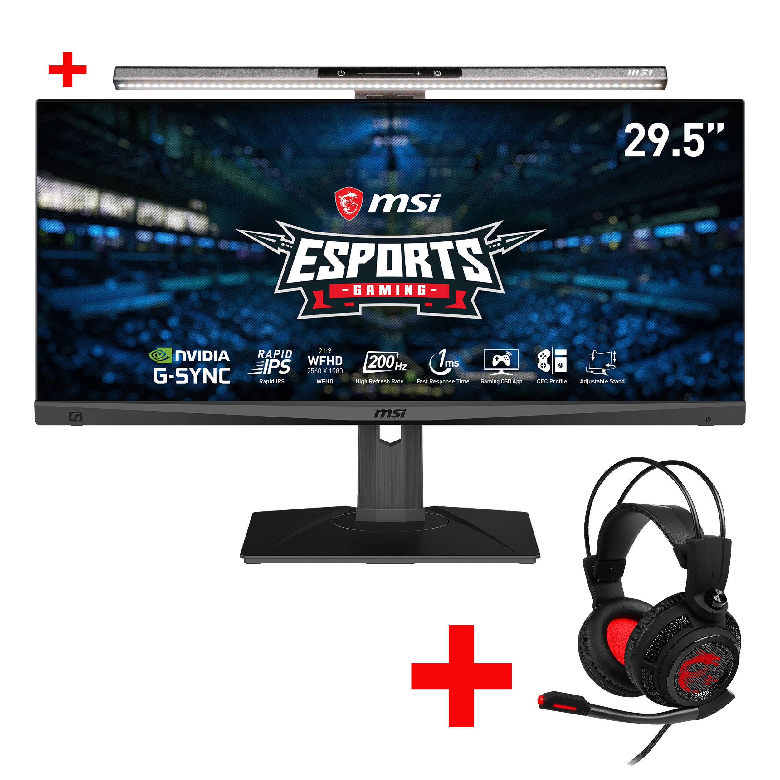 MSI Optix MAG301RF Gaming-Monitor (75 cm/29,5 ", 2560 x 1080 px, WFHD, 1 ms Reaktionszeit, 200 Hz, VA LED, 3 Jahre Herstellergarantie, höhenverstellbar, USB-C)