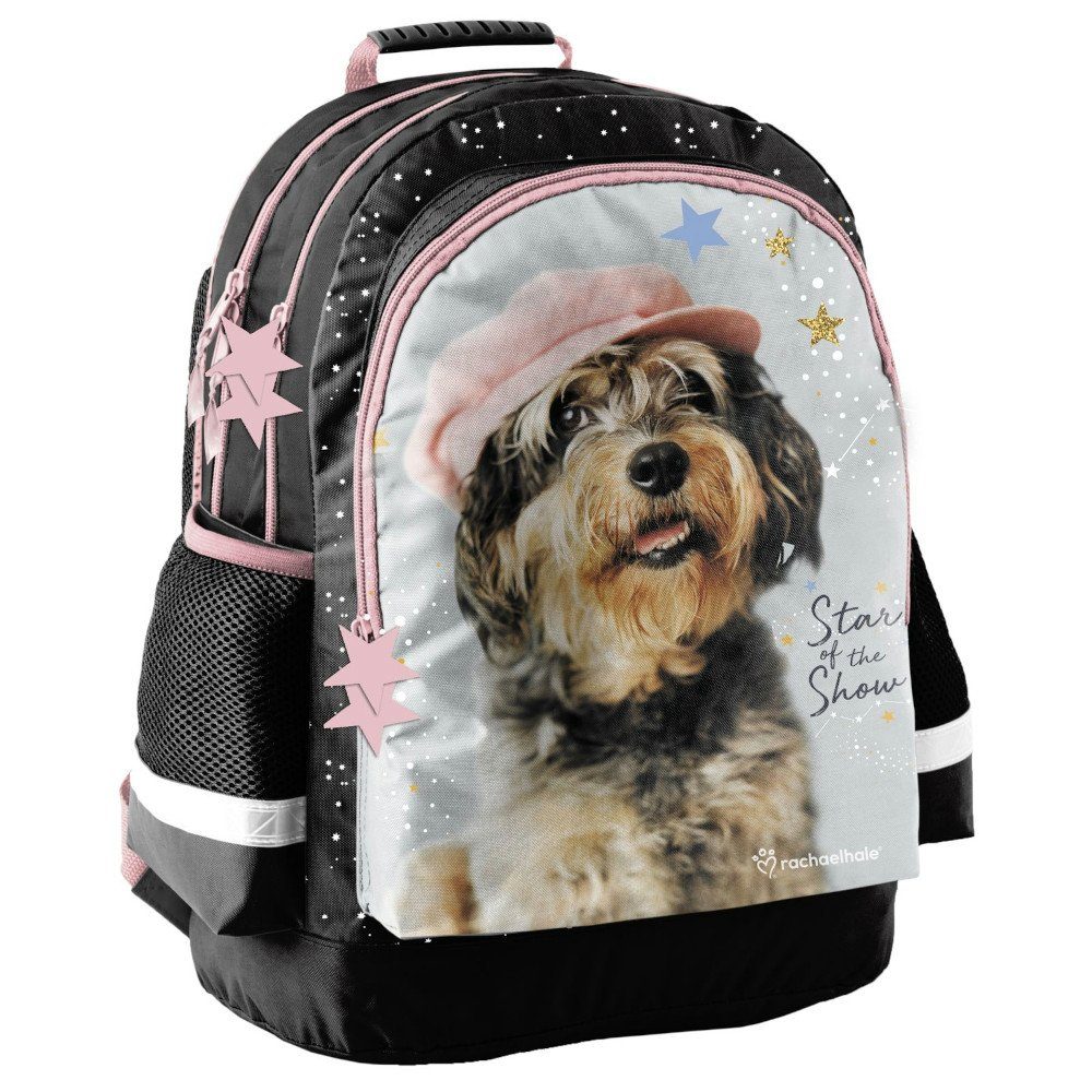 PASO Kinderrucksack, Rachael Hale - Hund - Schwarz / Rosa / Grau