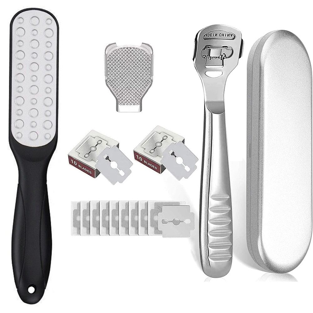 TUWENA Hornhautfeile Pediküre Hornhautrasierer Set - Professionelle Fußfeile Fußraspel