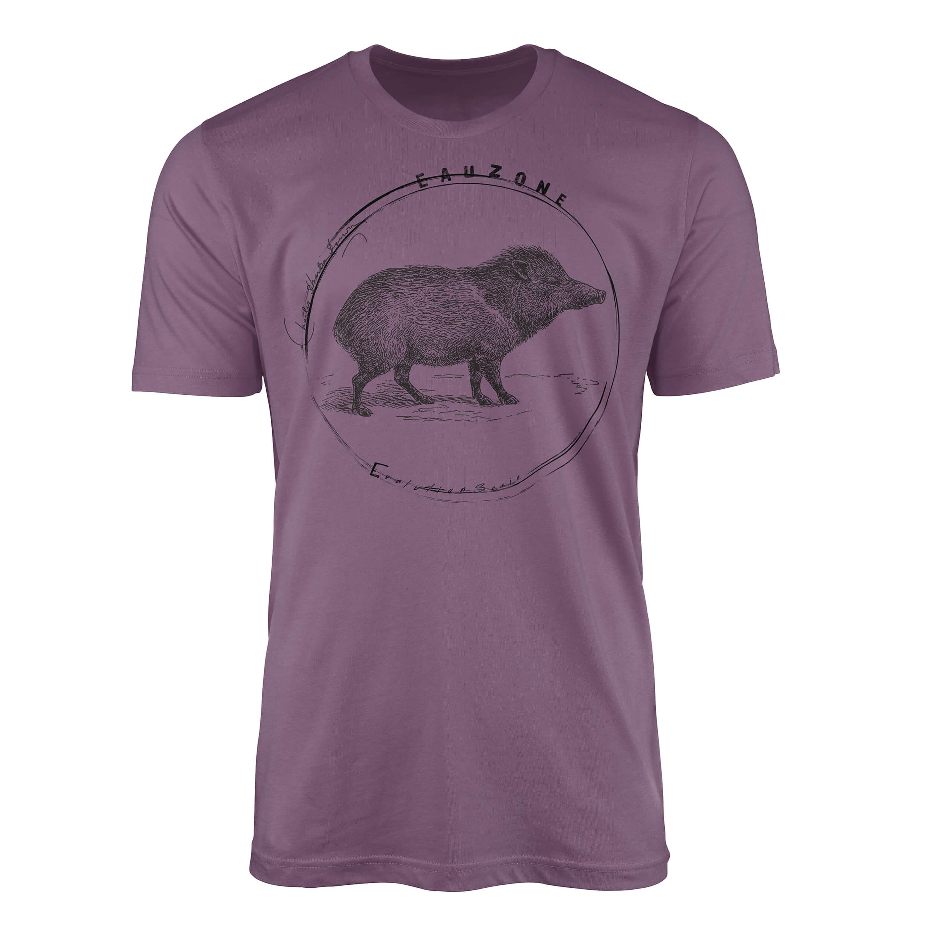 Sinus Art Herren T-Shirt Evolution Wildschwein Shiraz T-Shirt