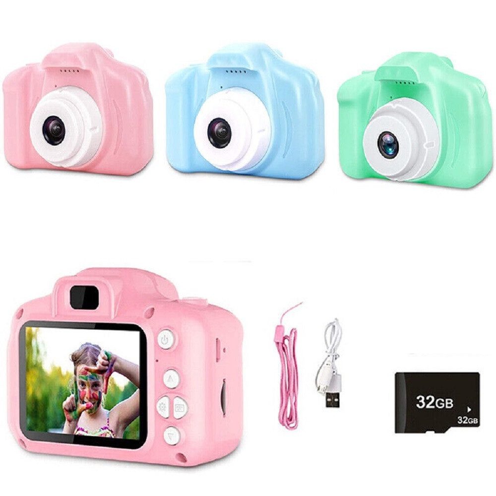 Vivitar Kinderkamera 48MP 1080P HD Digitalkamera Spielzeug mit 32GB SD Karte Kinderkamera (48 MP, 8x opt. Zoom, inkl. 5 lustige Spiele + 15 schöne Bildervorlagen + 6 magische Filter, 8-facher Digitalzoomür - 3-14 Jahre Mädchen Jungen Geburtstag)