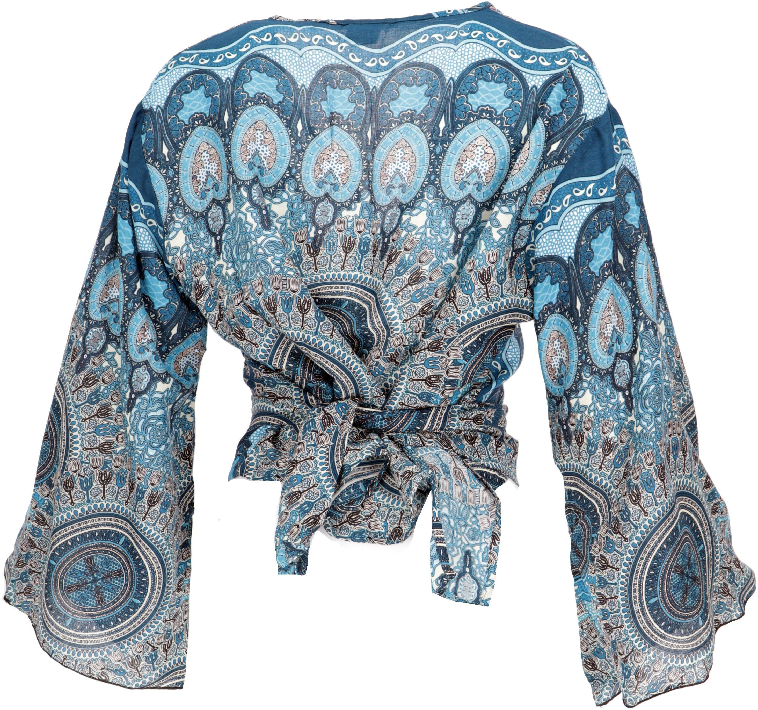 Guru-Shop Longbluse Kurztop, Boho Blusentop, Wickeltop, günstig online kaufen