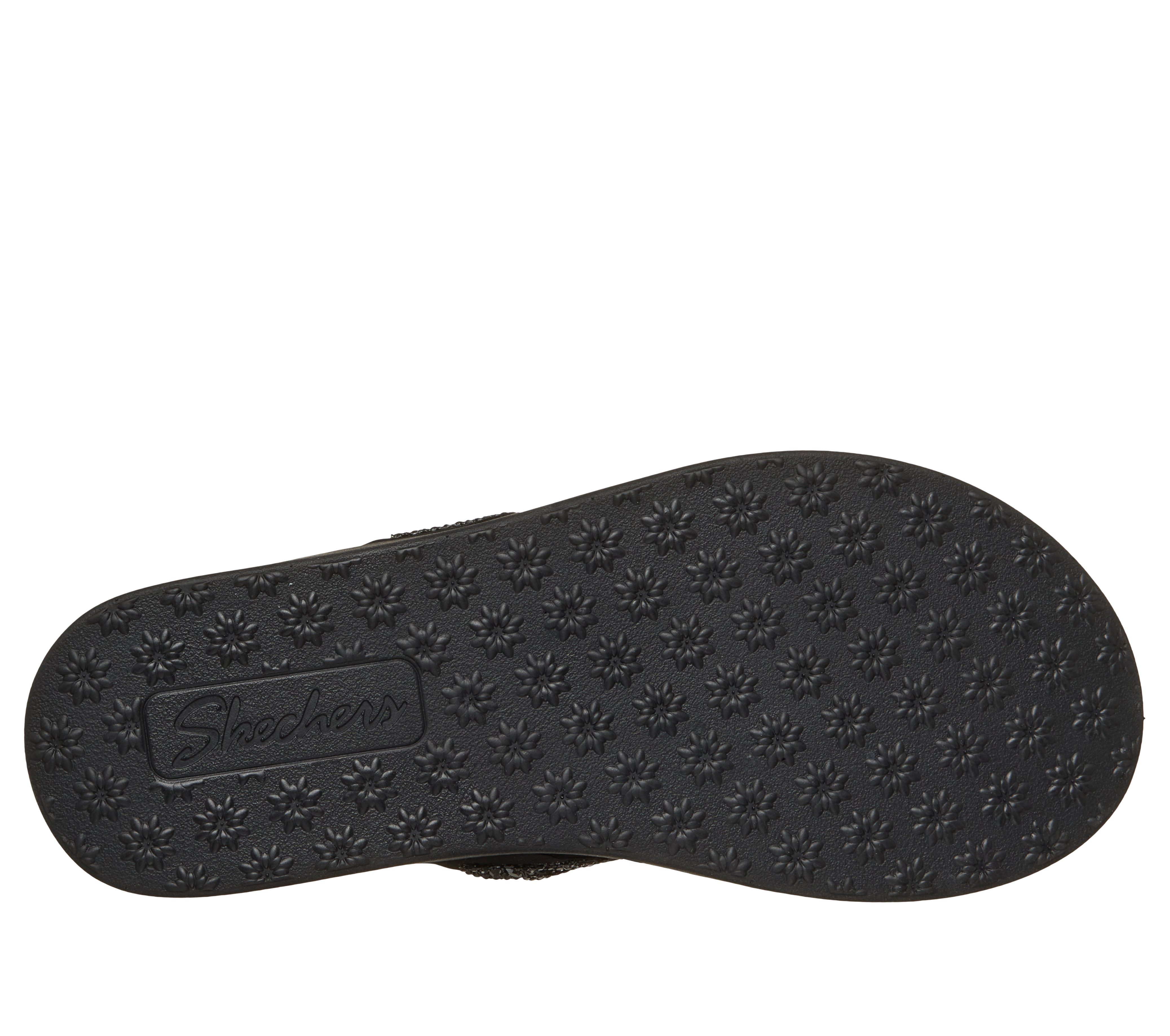Skechers MEDITATION LUXE Zehentrenner Strandschuh, Sommerschuh, Badeschuh mit Schmucksteinchen