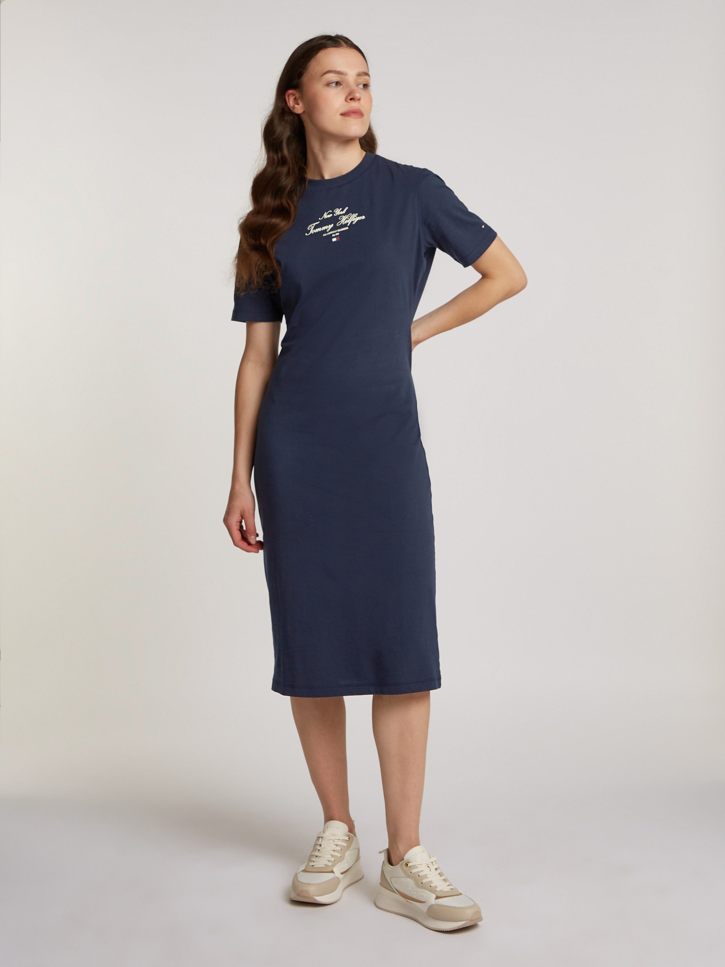 Tommy Hilfiger Shirtkleid REG SCRIPT TEE DRESS SS mit Logoschriftzug günstig online kaufen