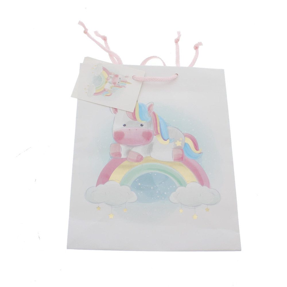 MICA Geschenkbox Geschenktasche Einhorn - ca. 26 x 12,5 x 32 cm