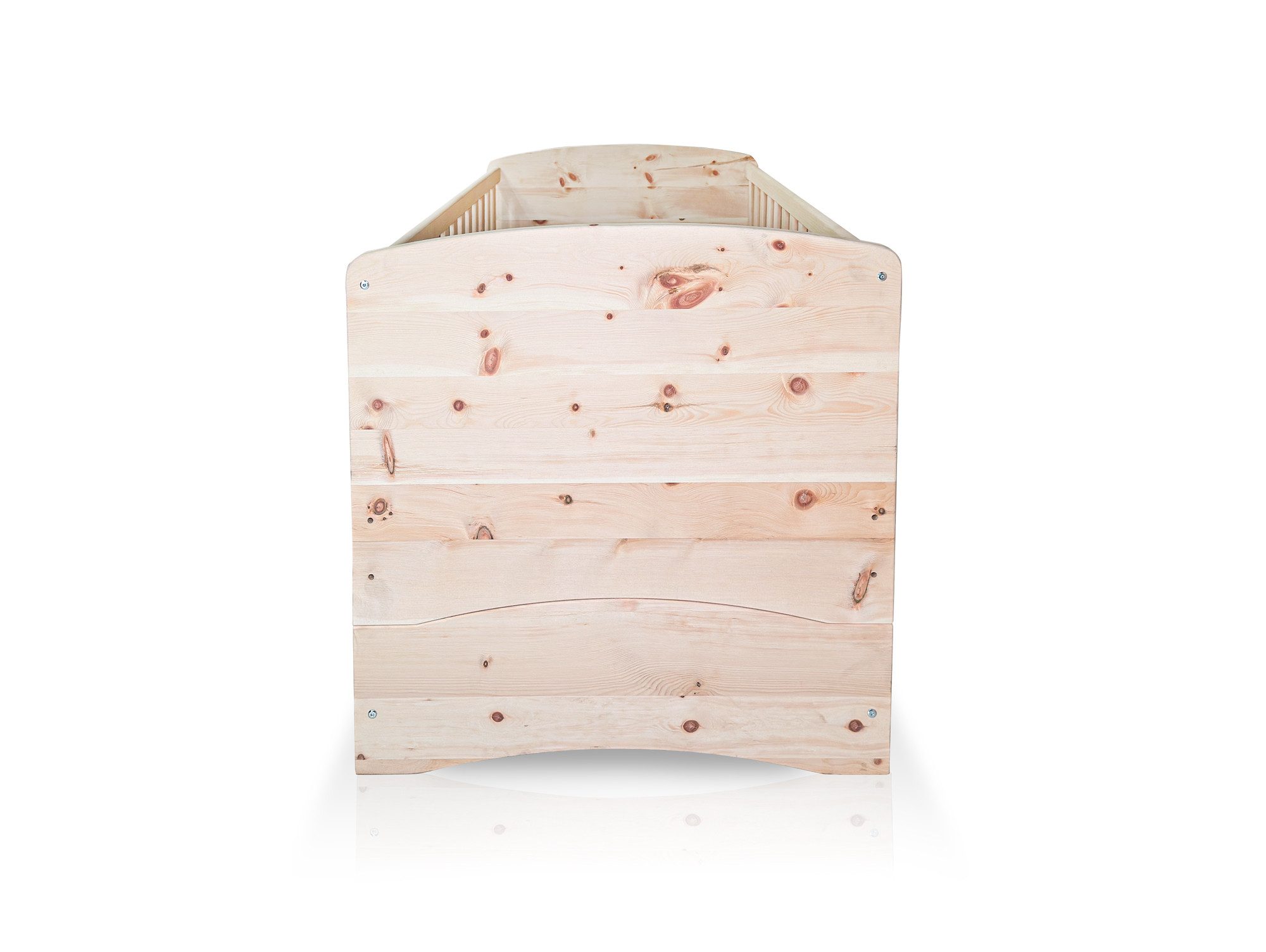 Moebel-Eins Babybett ALPENKIND Babybett 70x140 cm, Material Massivholz, Zwischenraum der Gitterstäbe: 6 cm