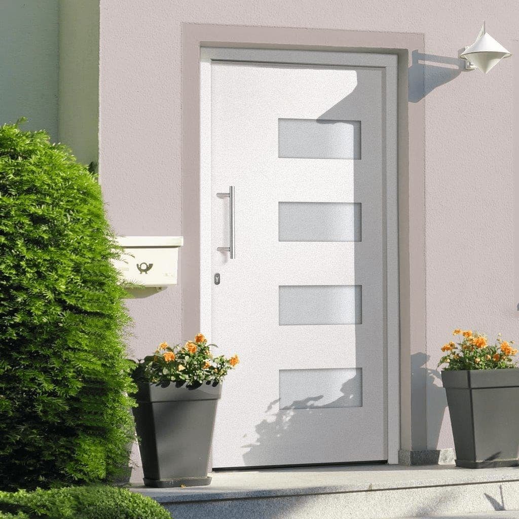 vidaXL Haustür Haustür Aluminium und PVC Weiß 100x200 cm (1-St)