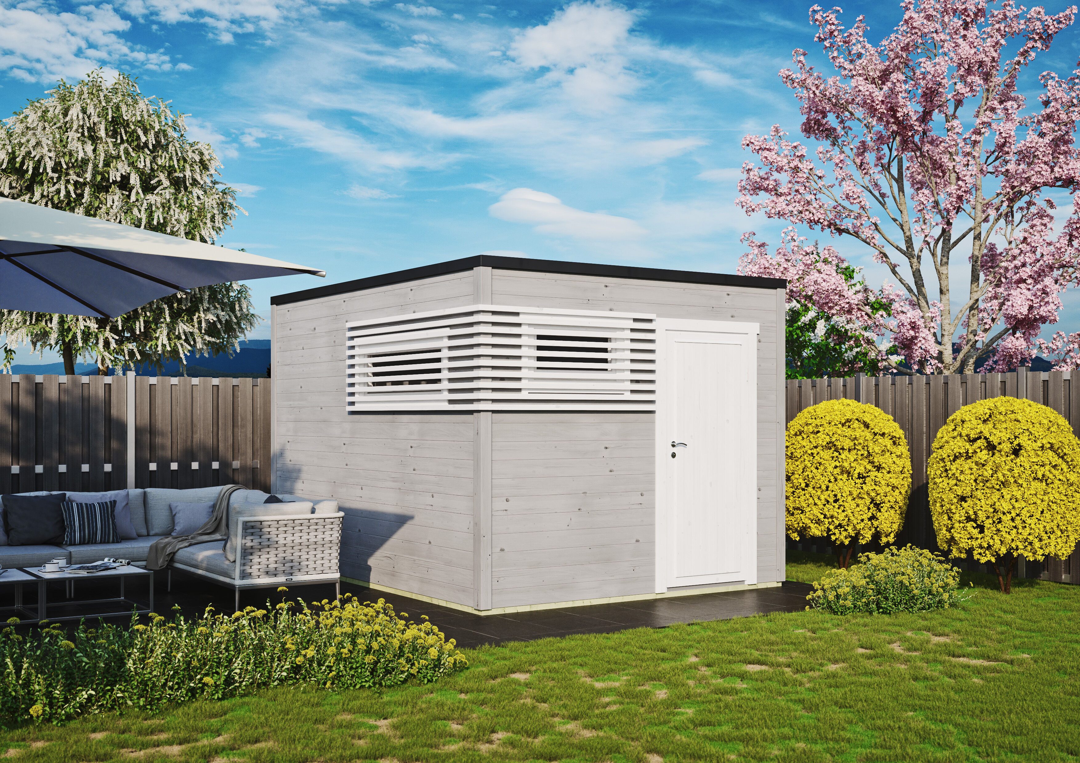 Fjordholz Gartenhaus Q-BIC Modern 44 B