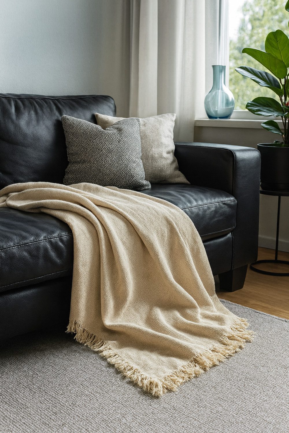 Wohndecke Cotton made in Africa, GUIDO MARIA KRETSCHMER, Plaid Couchdecke Baumwolle beige 220x250 cm