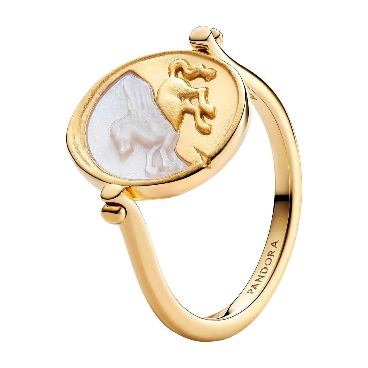 Pandora Fingerring 164812C01, Medaillon-Ring für Damen Pegasus Goldfarben