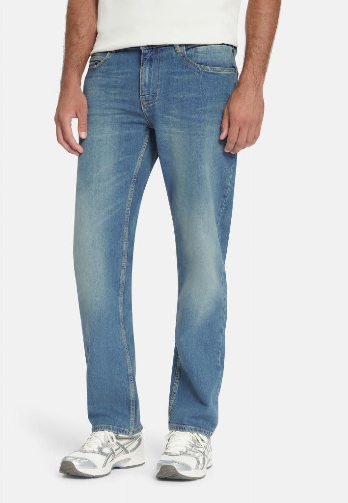 NO EXCESS 5-Pocket-Jeans Denim, Relaxed Fit 715, Stretch, Dirty Used Denim