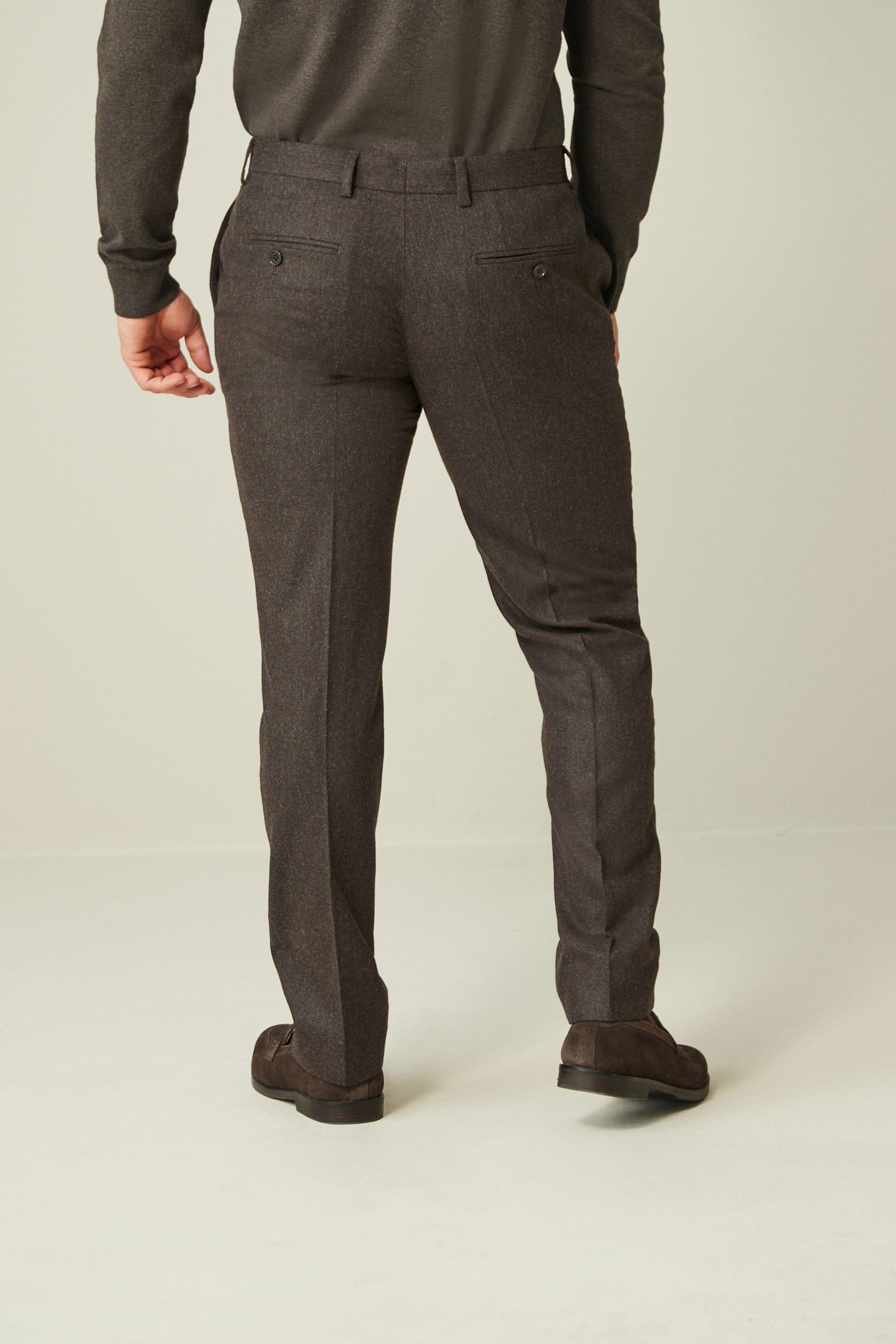 Wollmischung: Donegal-Anzug aus (1-tlg) Hose Slim Next Fit Anzughose Brown