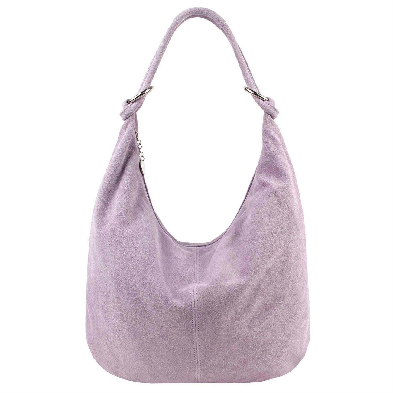 Schultertasche Made in Italy Damen Leder Tasche Shopper Umhängetasche Hobo Beutel Bag