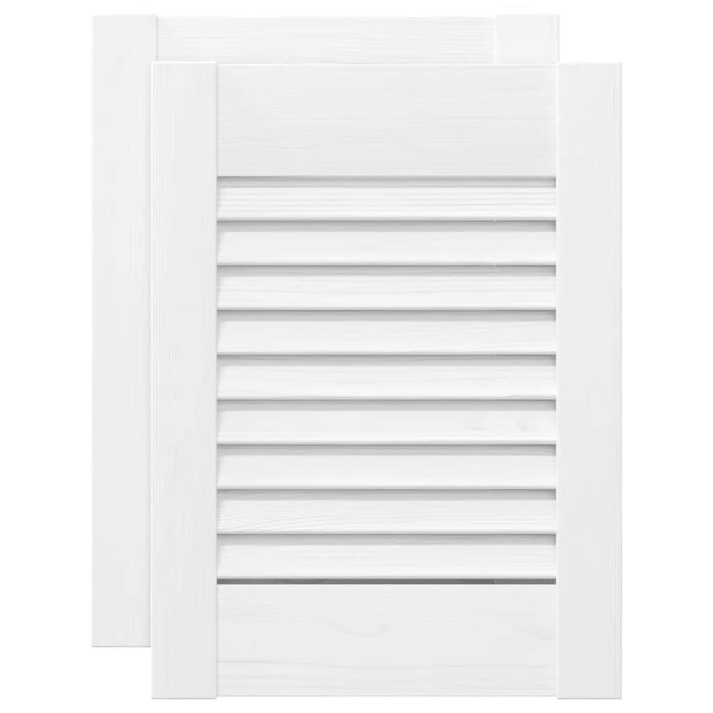 vidaXL Schranktür Schranktüren Lamellen-Design 2 Stk. Weiß 39,5x29,5 cm (2 St)