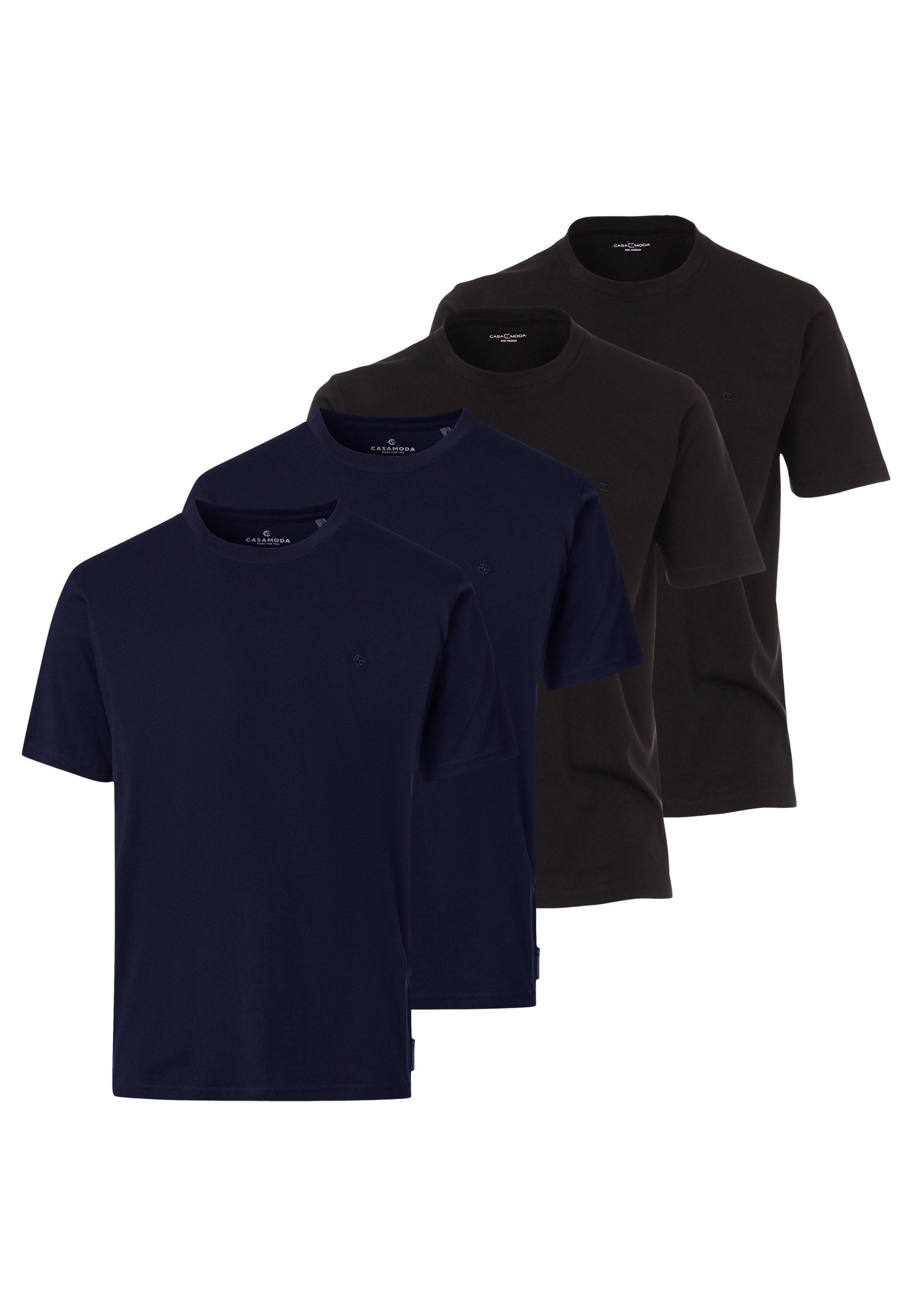CASAMODA T-Shirt 4er Pack Basic (Spar-Set, 4-tlg) T-Shirt - Baumwolle - Atmungsaktiv - Reine Baumwollqualität. € 54,95