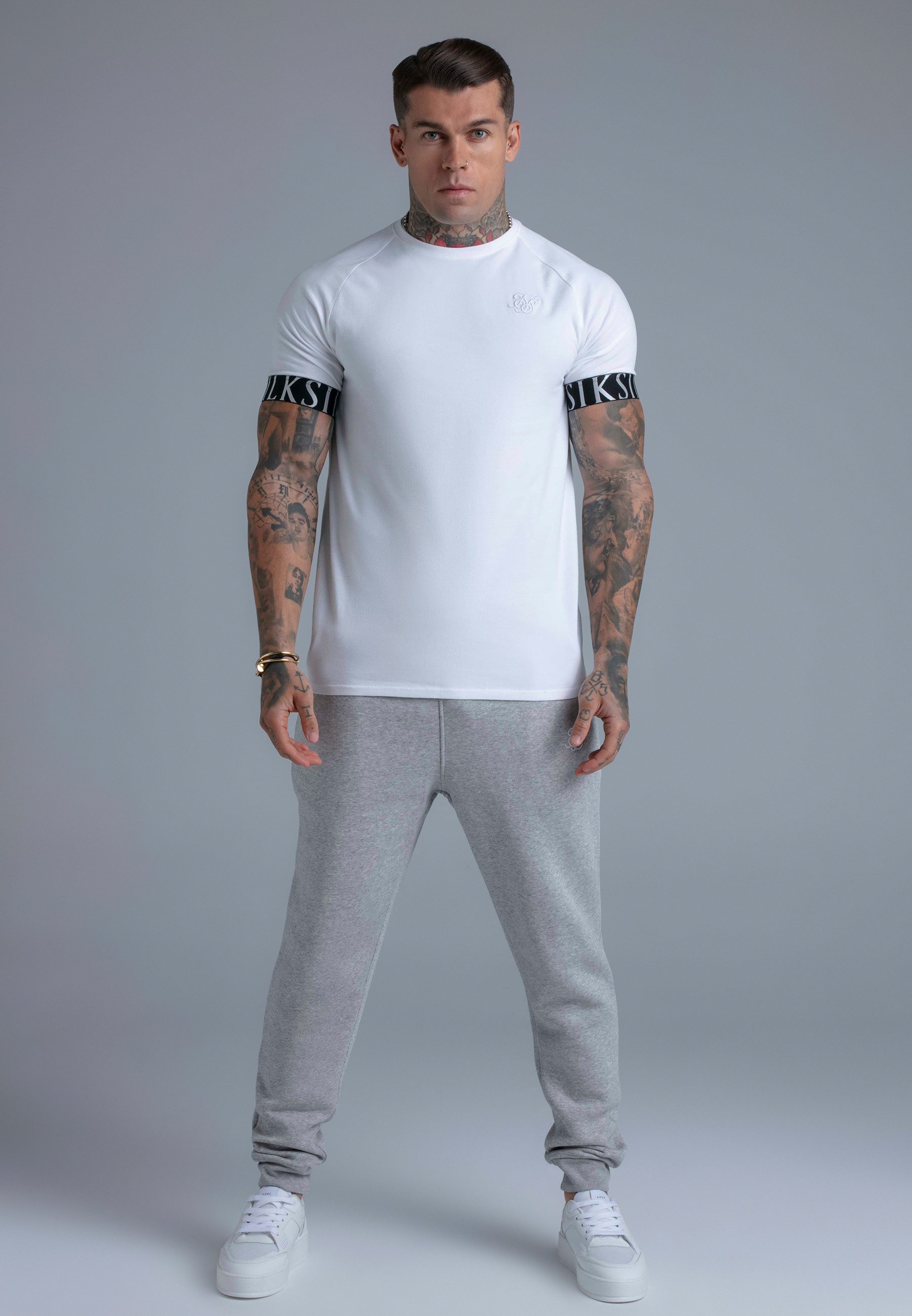 Siksilk T-Shirt SikSilk Herren Weiß Tech T-Shirt – Bild 3 von 5