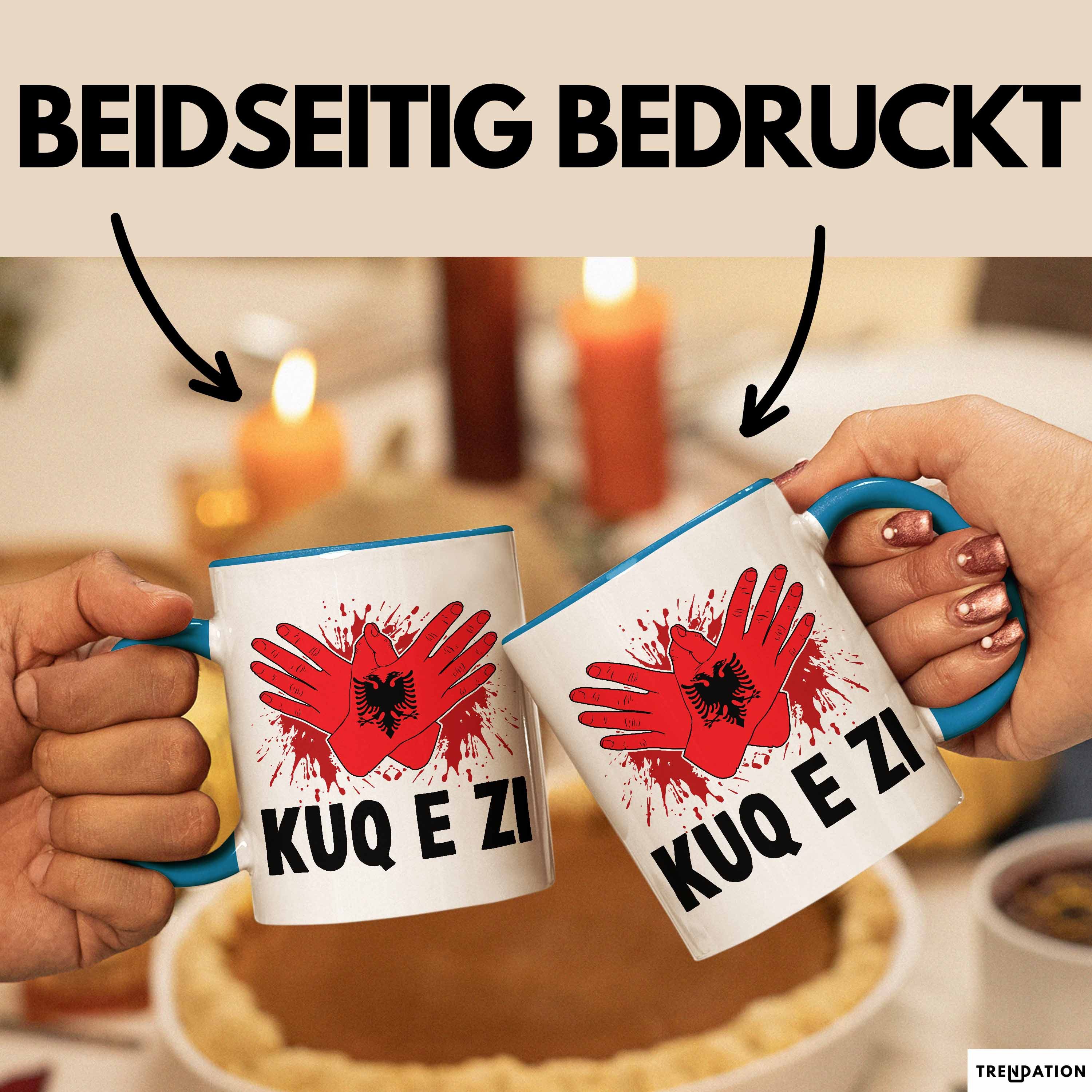 Trendation Tasse Albanische Flagge Shqip Shqiponja Albanischer Adler Albanien Tasse Ges, Keramik