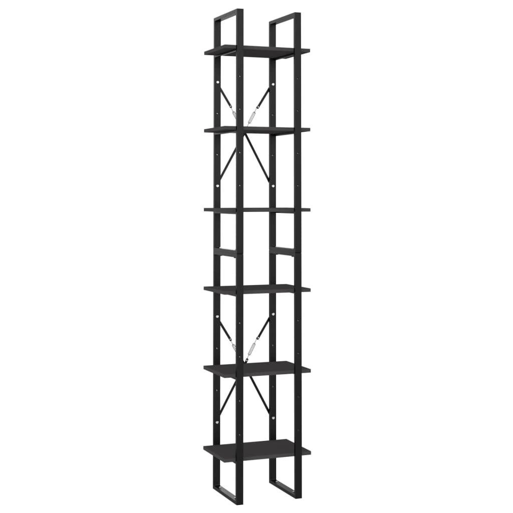 furnicato Bücherregal Holzwerkstoff cm Grau 40x30x210 6 Fächer