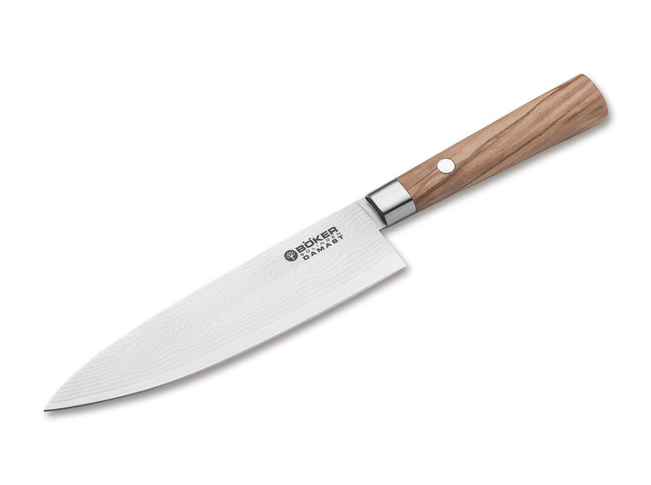 Böker Manufaktur Solingen Kochmesser Böker Damast Olive Chefmesser Klein, Böker Damast Olive Chefmesser Klein