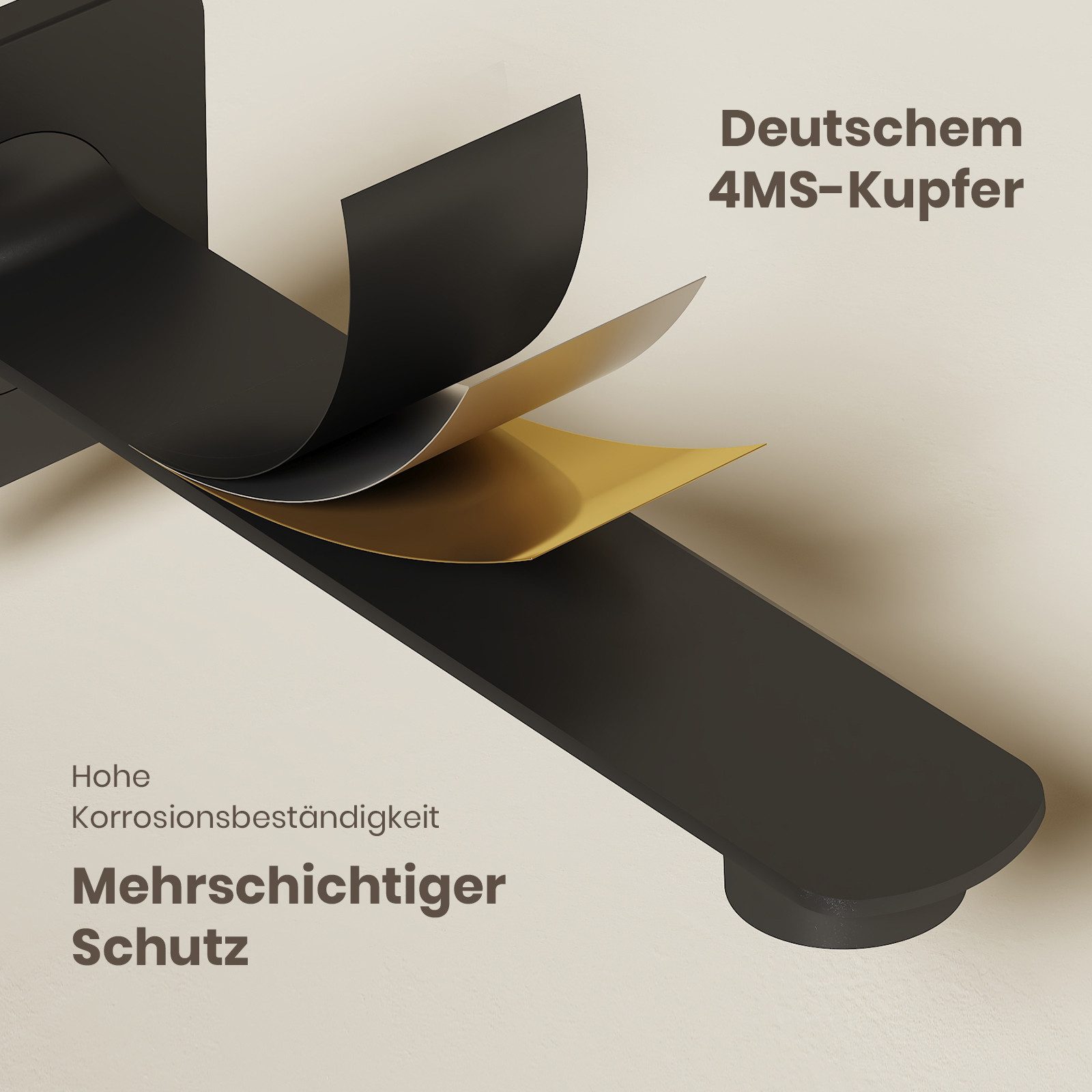 EMKE Unterputzarmatur Unterputz Küchenarmatur Wandarmatur Küche Wasserhahn bad (Einhebelmischer) Ventilkern aus Keramik