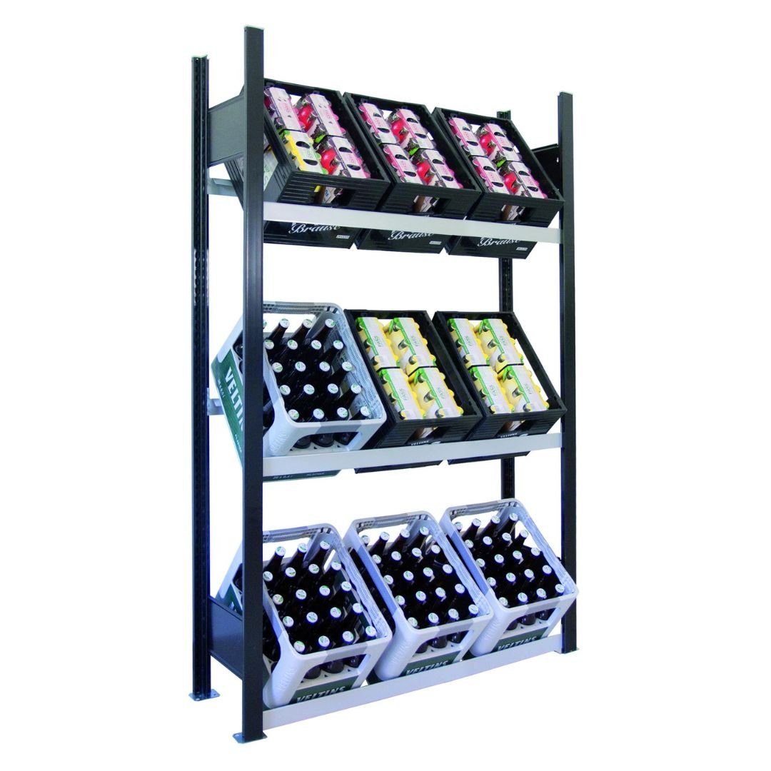 SCHULTE Regalwelt Standregal Getränkekistenregal für bis zu 9 Kisten, 180x100x30 cm (HxBxT)