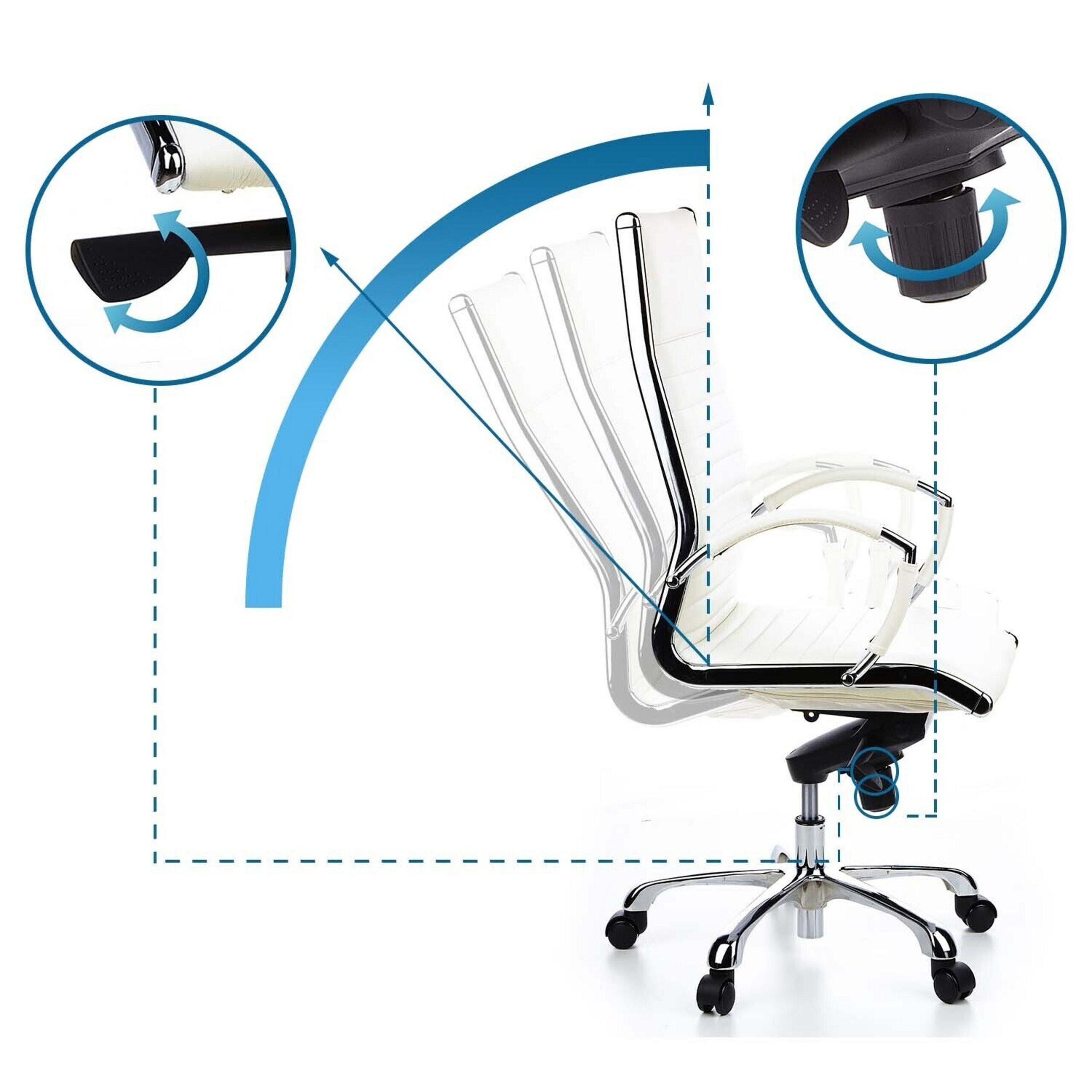 hjh OFFICE Chefsessel Profi Chefsessel Parma 20 Leder mit Armlehnen, Drehstuhl Bürostuhl ergonomisch
