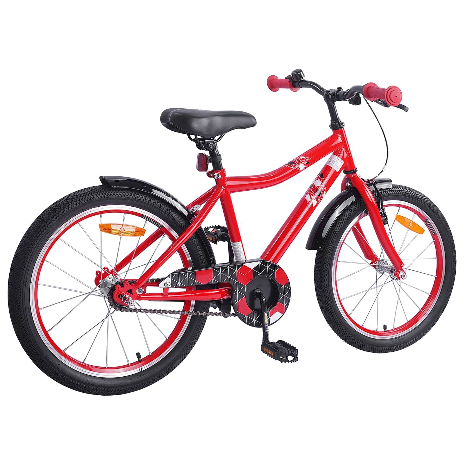 vidaXL Kinderfahrrad 137 x 54 x 79 cm Kinderfahrrad 20 Zoll für 6-11 Jahre alt Rot