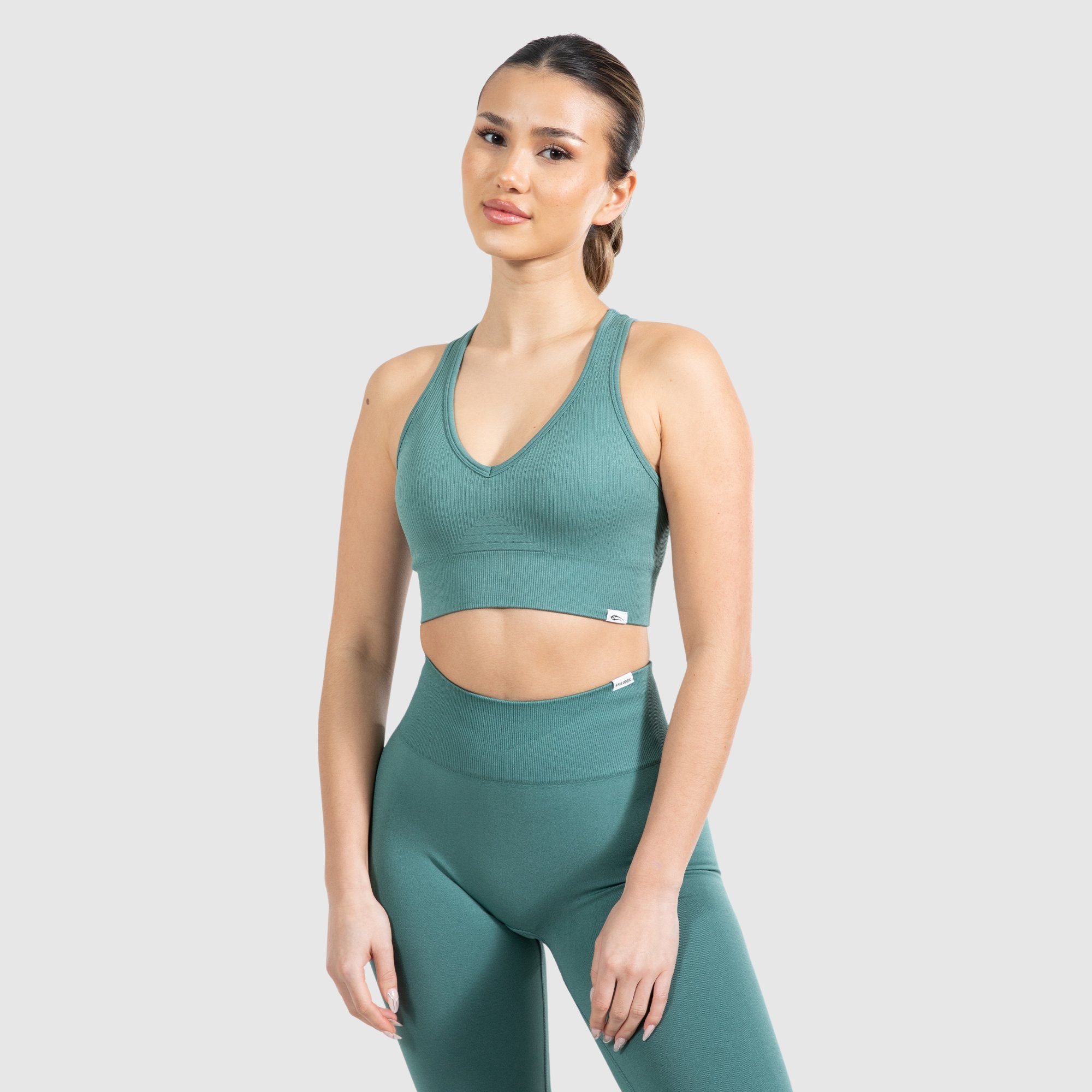 Smilodox Melange Grün Pro Seamless Amaze Sport-BH