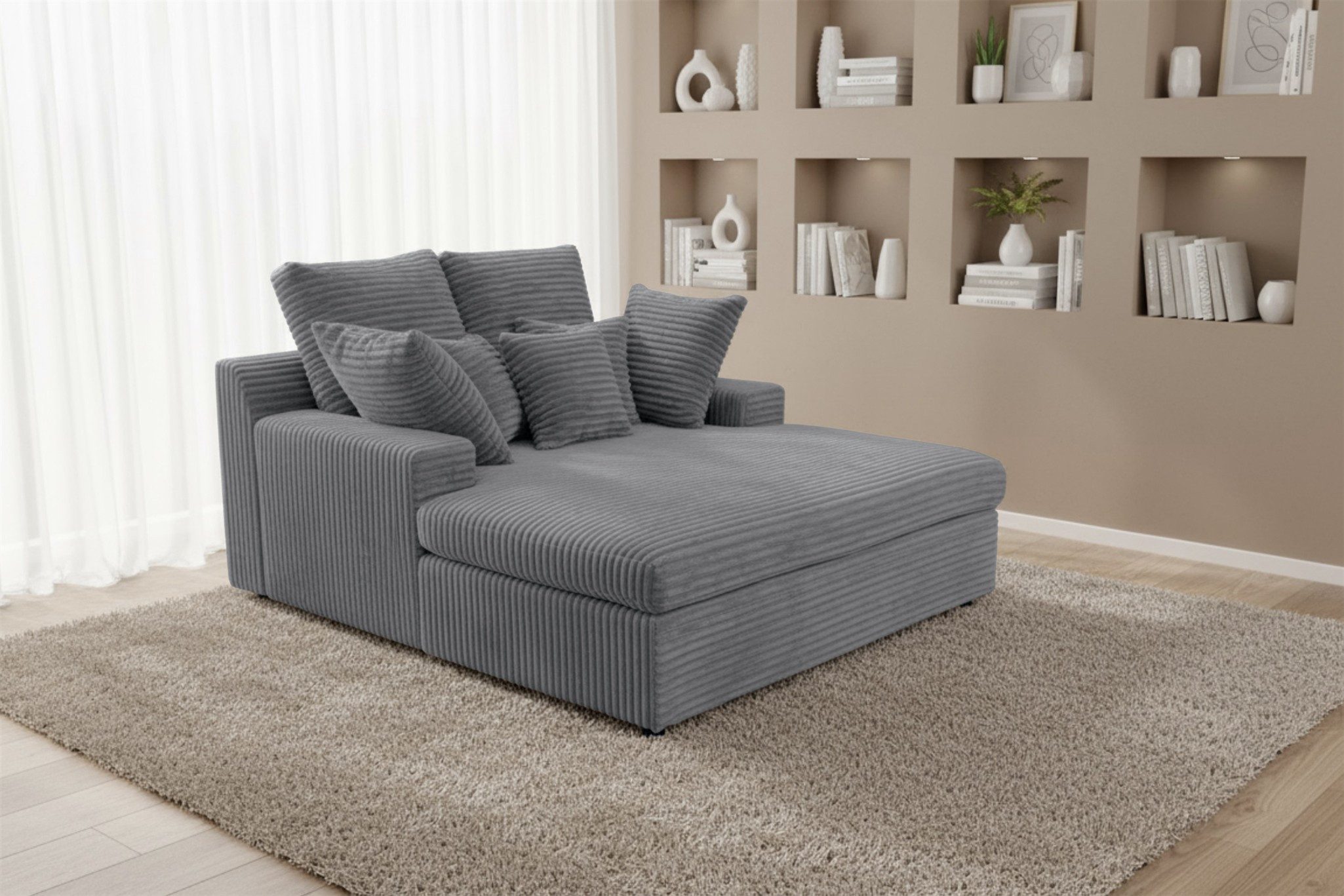 Fun Möbel Chaiselongue Chaiselongue Liege AROSA in Stoff Tilia, inkl. Zier- und Rückenkissen