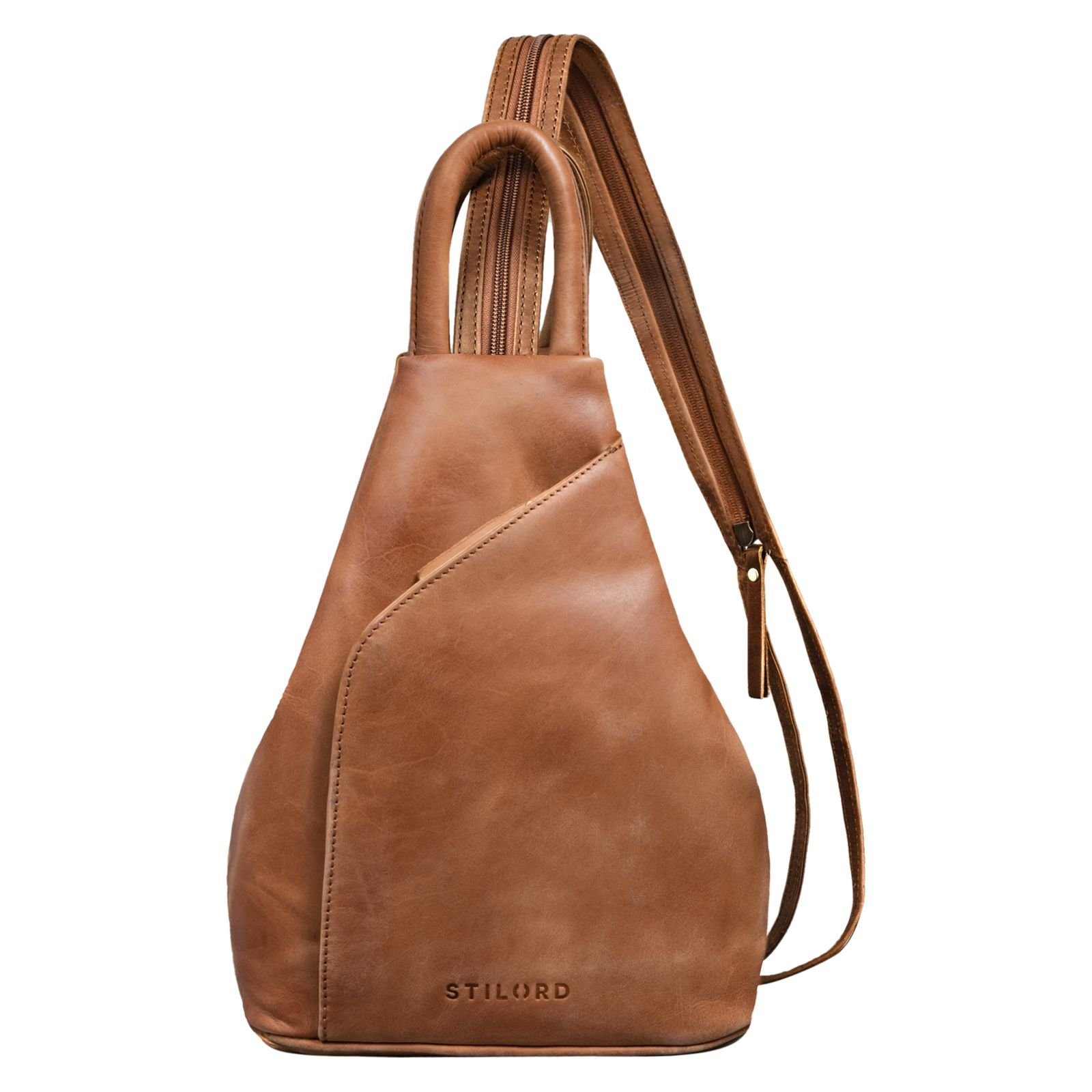 STILORD Cityrucksack "Lyanna" Sling Bag Damen Crossbody Rucksack 2-in-1 Leder