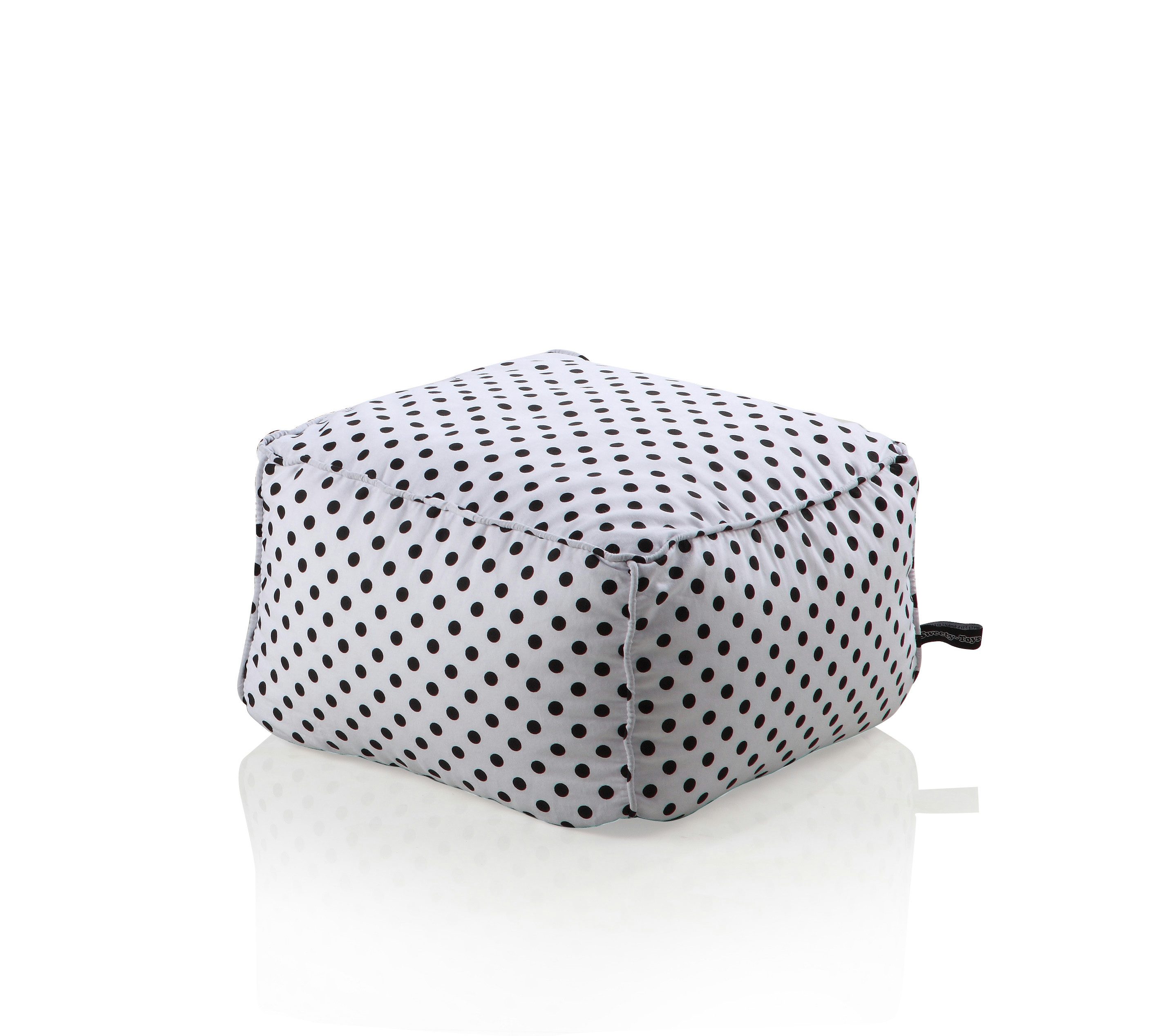 Sweety-Toys Fußhocker Sweety Toys 11568 Hocker Fusshocker Weiss mit schwarzen Punkten