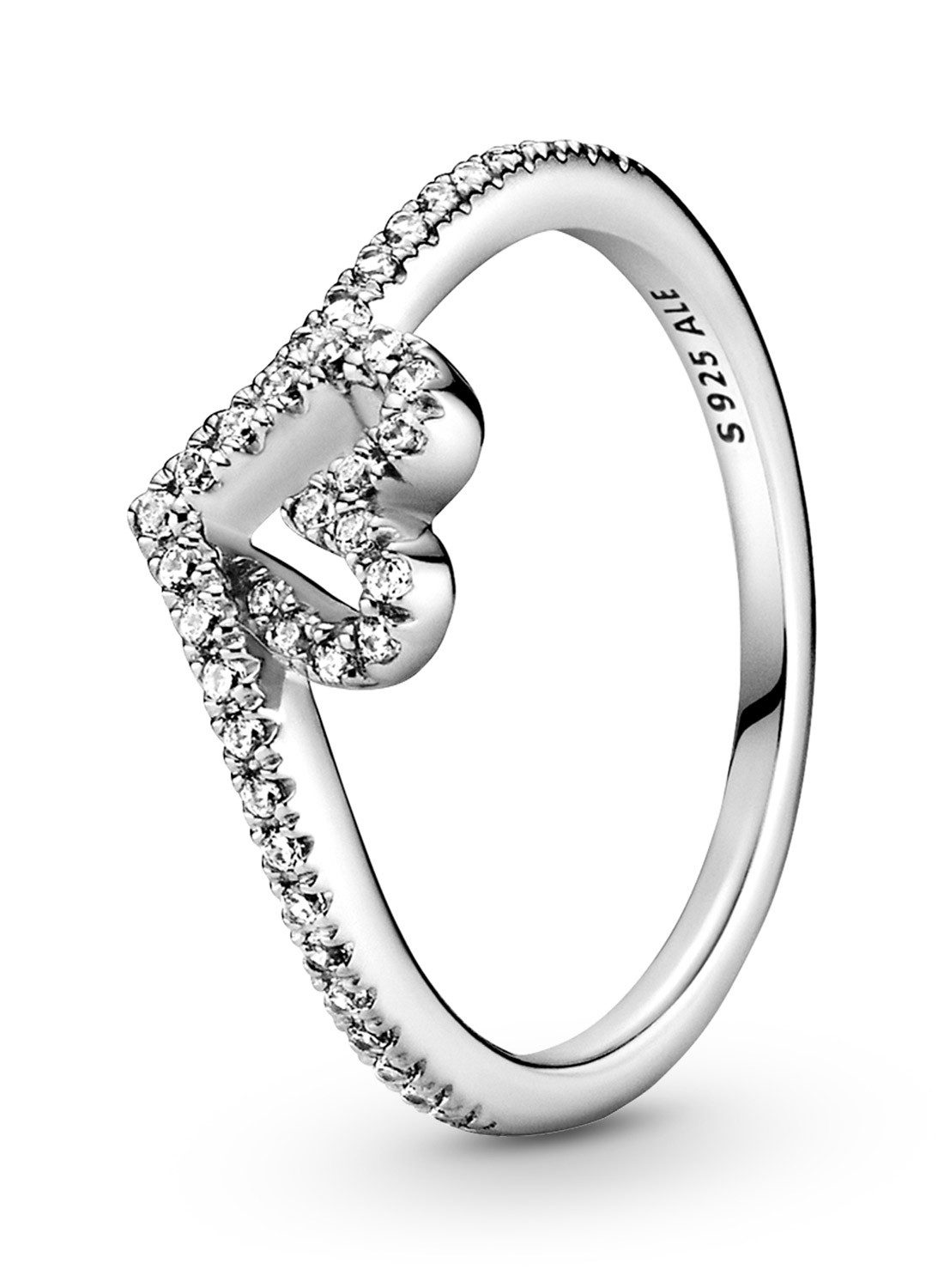 Pandora Silberring Silber Sparkling Wishbone Heart günstig online kaufen