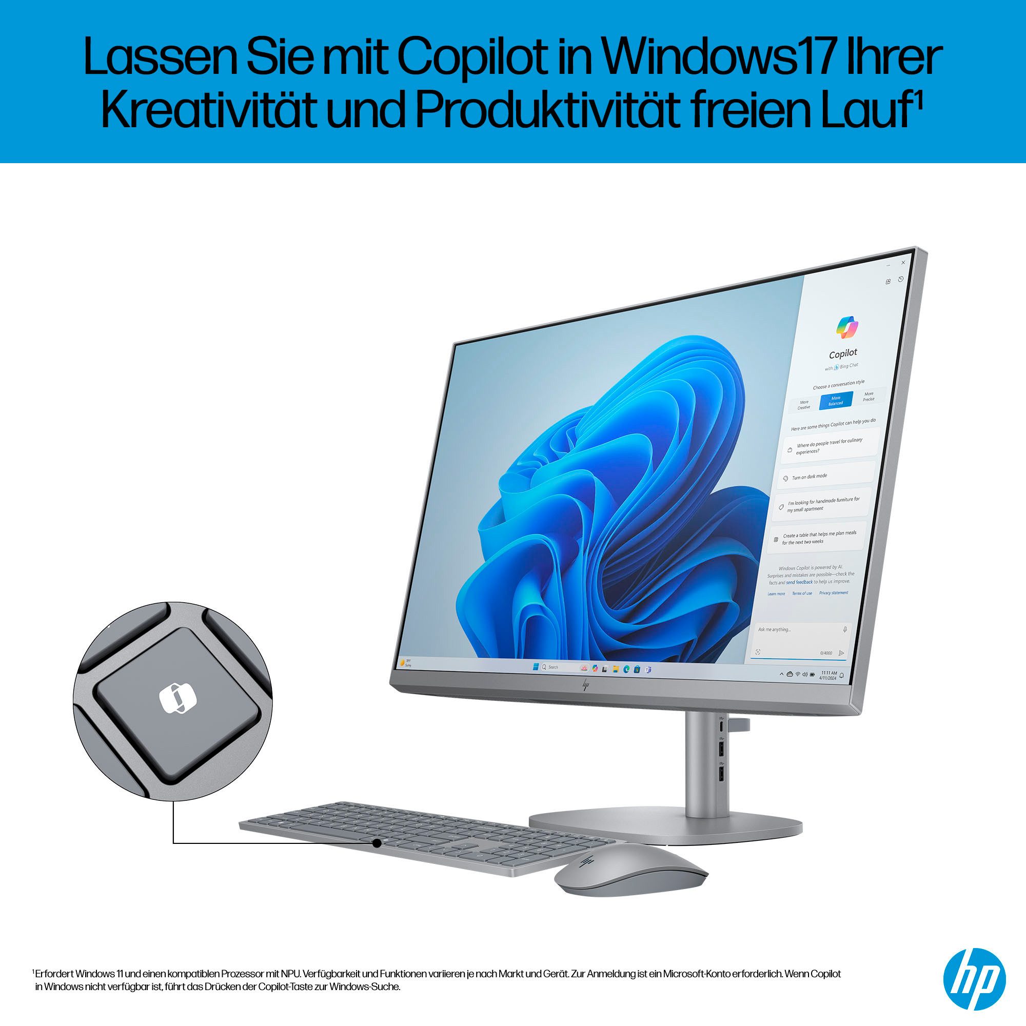 HP OmniStudio X 27-cs0077ng All-in-One PC (27 Zoll, Intel Core Ultra 7 155H, ARC Graphics, 32 GB RAM, 2000 GB SSD)
