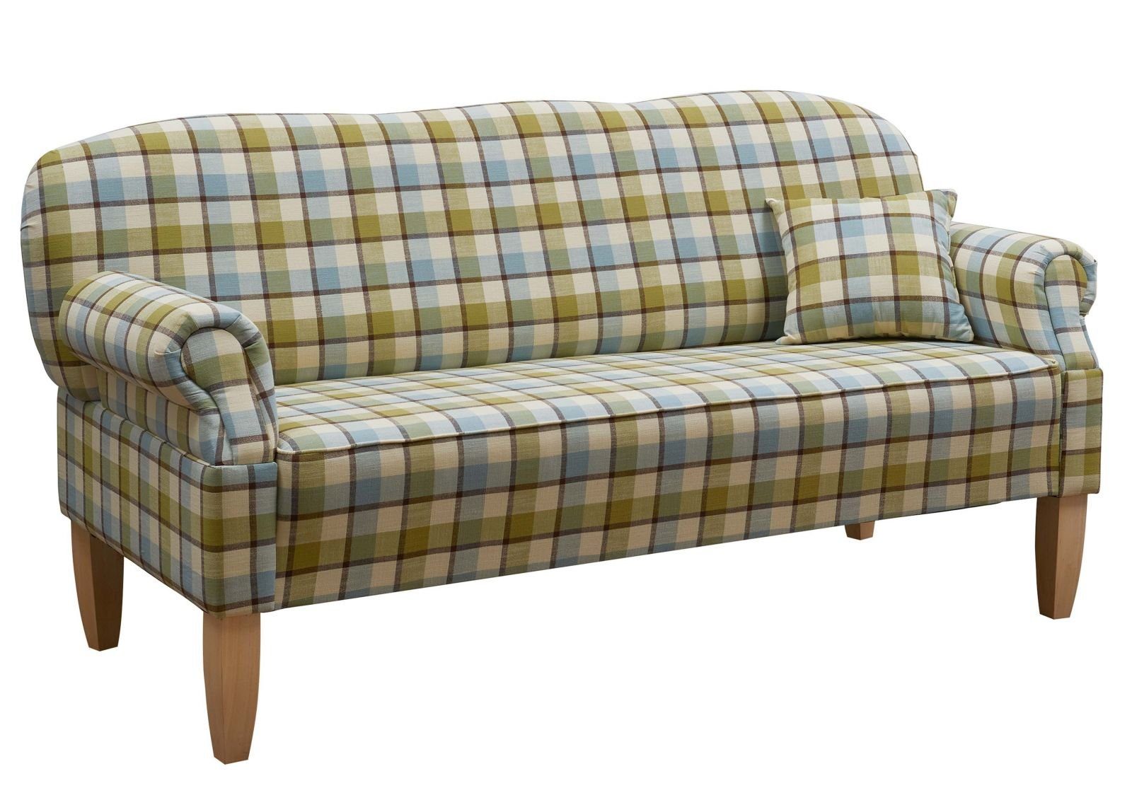 Massivmoebel24 Sofa, Küchensofa 188x78x97 hell kariert EDINBURGH günstig online kaufen