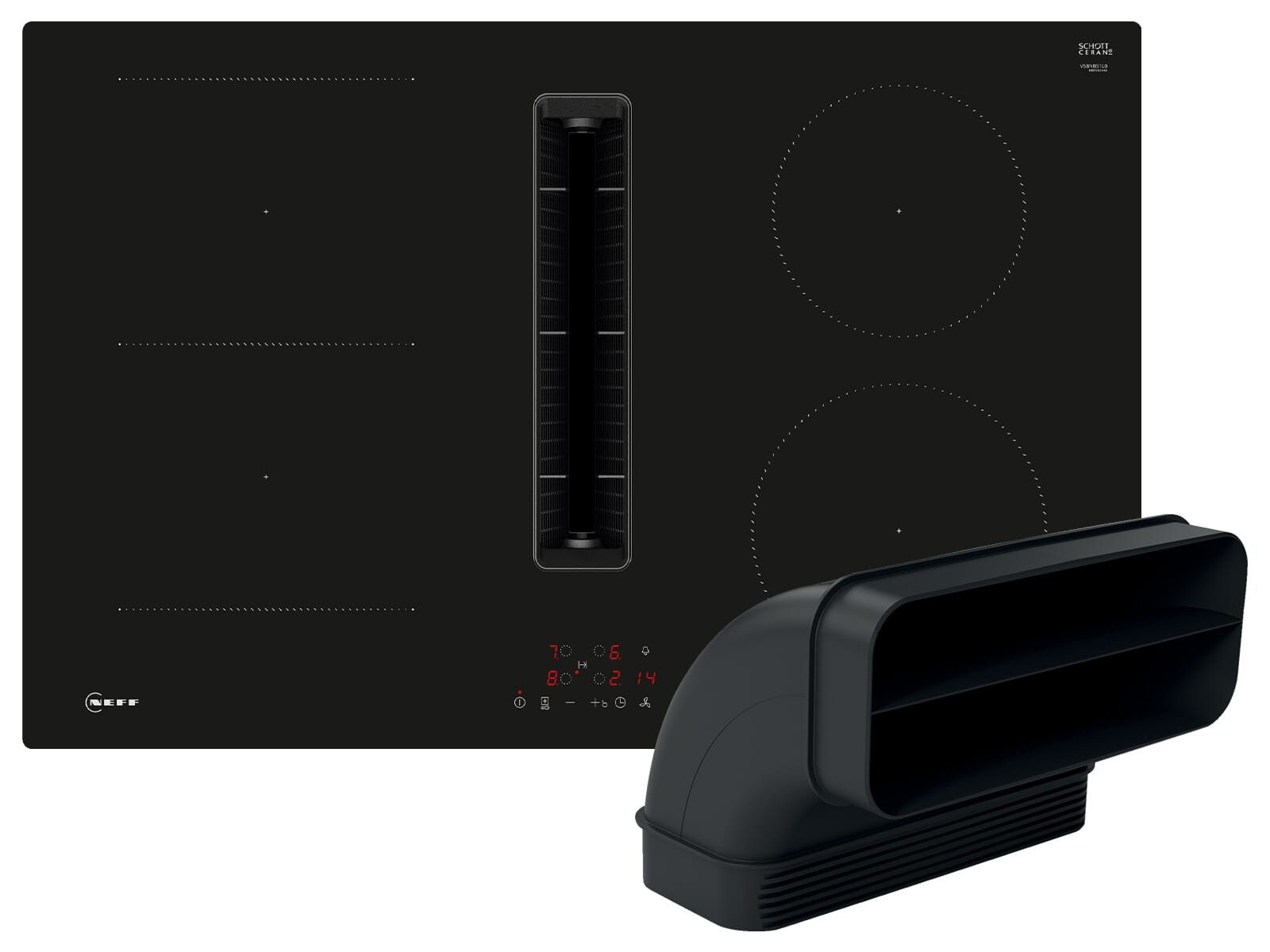 NEFF Kochfeld mit Dunstabzug V58NBSGA7, Timer, TouchControl-Bedienung