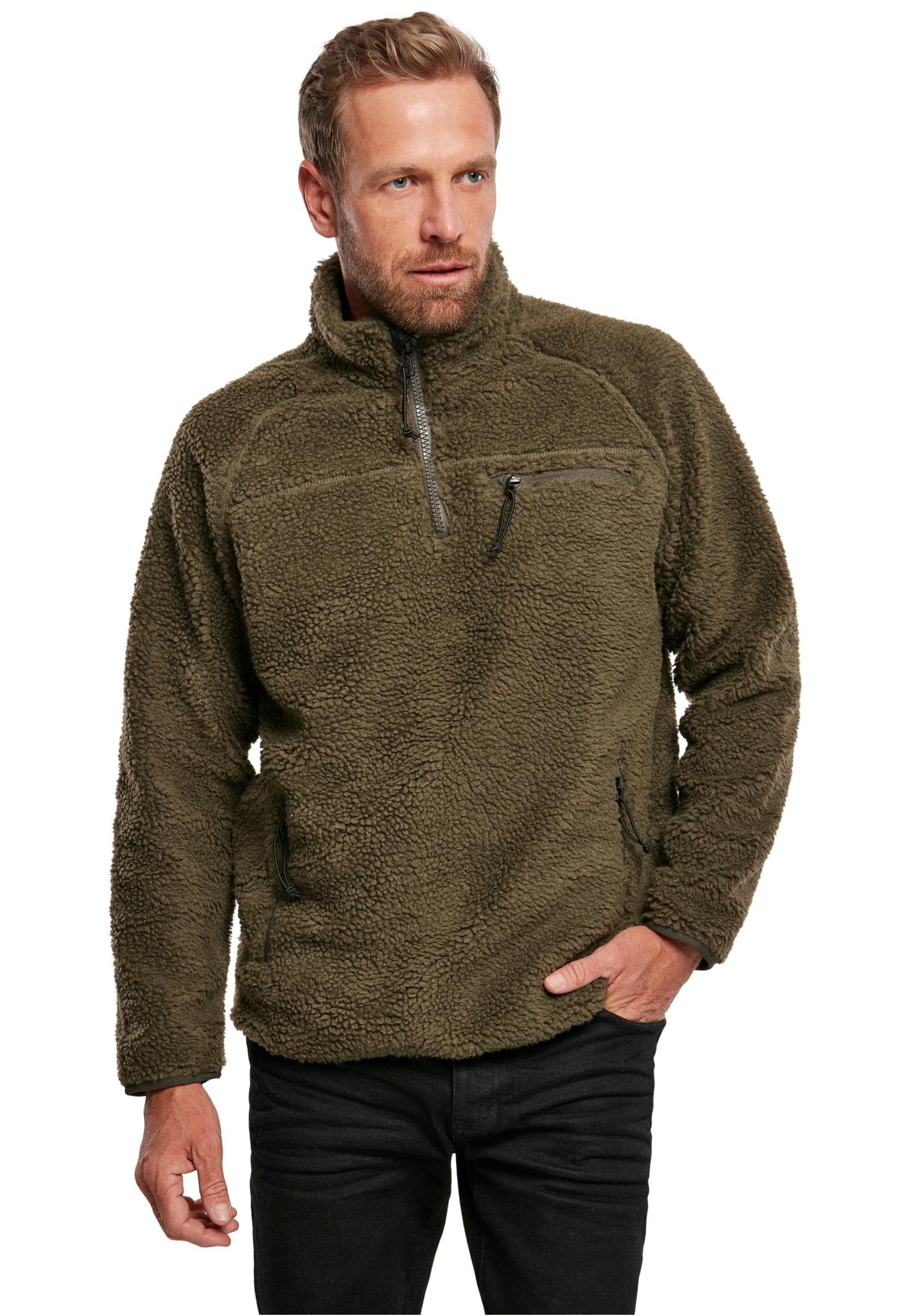 Teddyfleece Sweatjacke olive (1-tlg) Herren Troyer Brandit