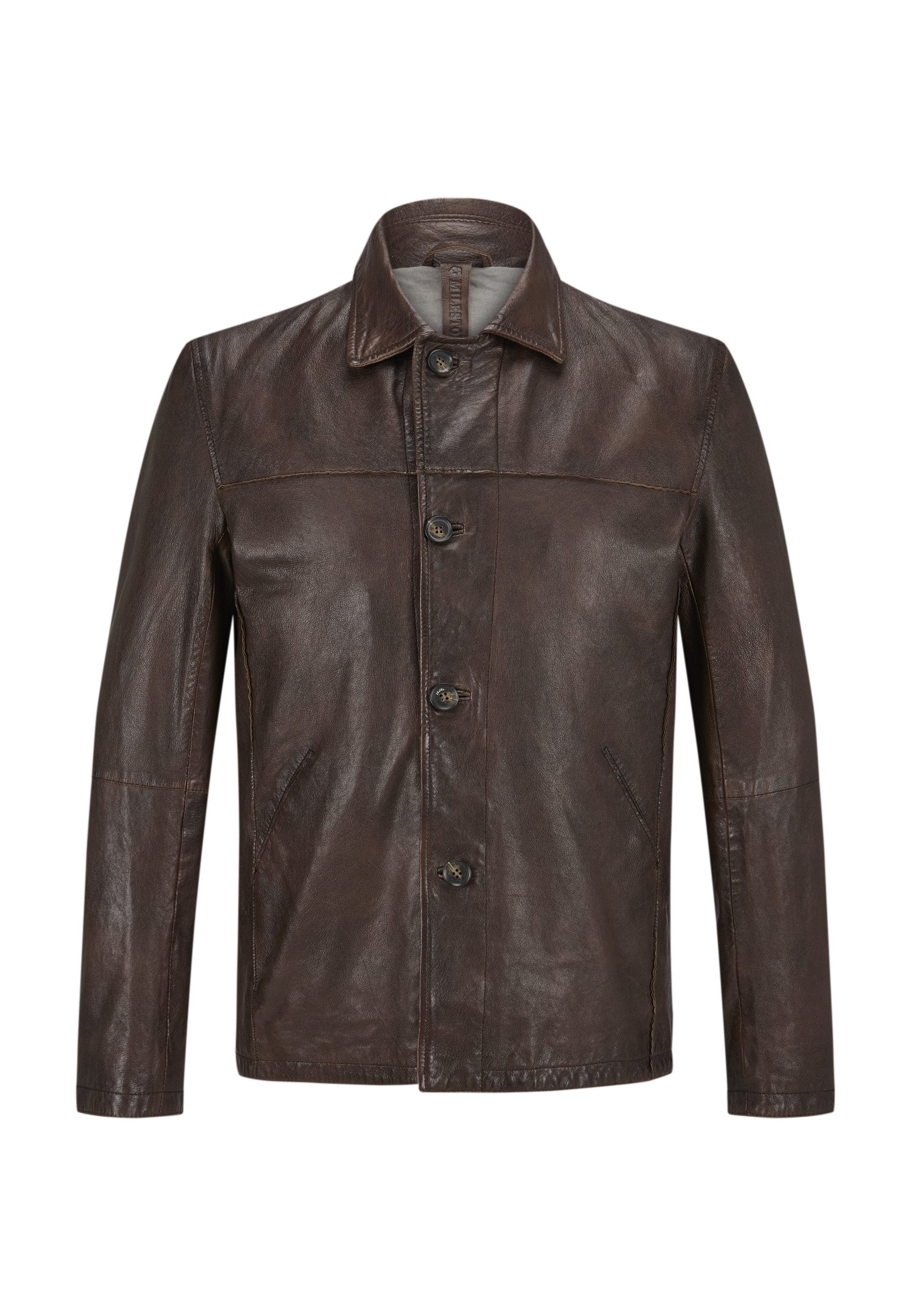 Milestone Lederjacke MSHampton Herren Bikerjacke Jacke Leder klassisch norm günstig online kaufen