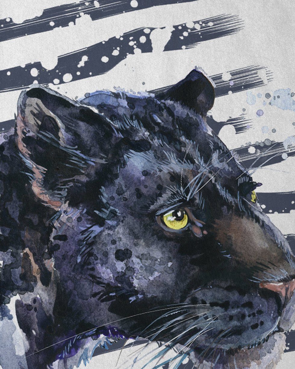 style3 T-Shirt Schwarzer Panther berglöwe zoo dschungel