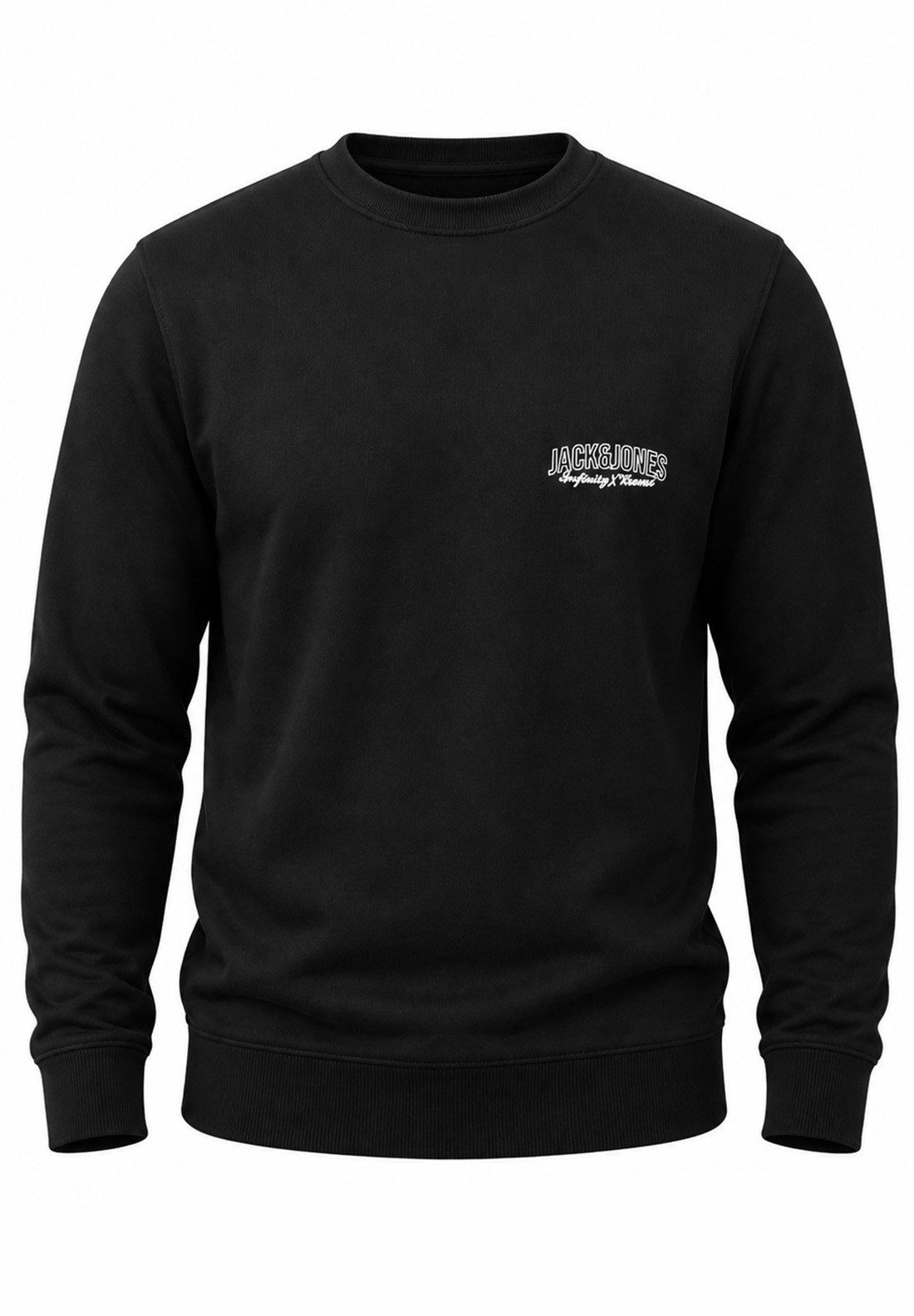 Jack & Jones Sweatshirt Pullover - Rundhalspullover mit Crew-Neck im Regular Fit für Herren Männer Sweatpullover mit Logo-Print aus Baumwollmischung