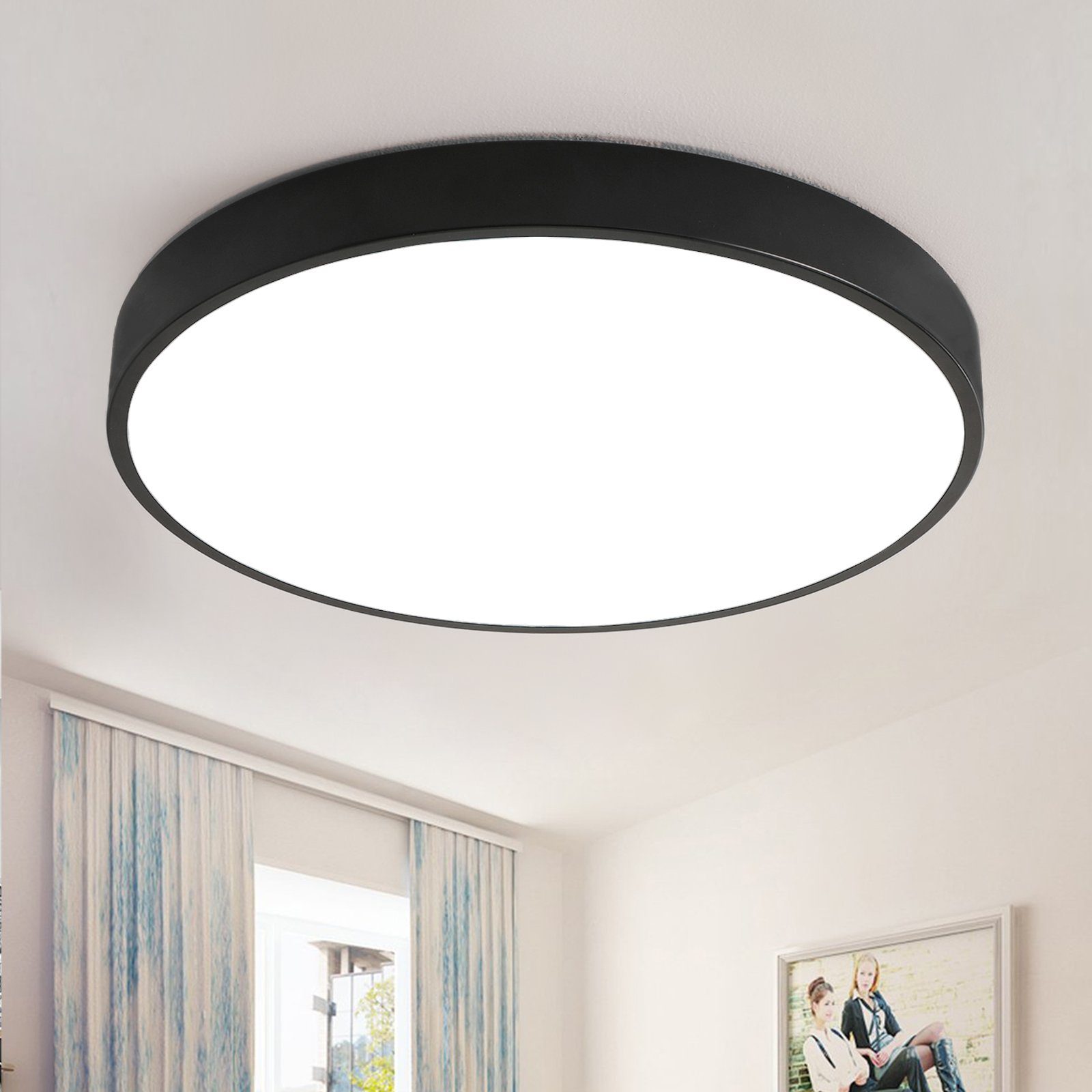 style home LED Deckenleuchte Runde Deckenlampe aus Metall, Warmweiß 3000K o günstig online kaufen